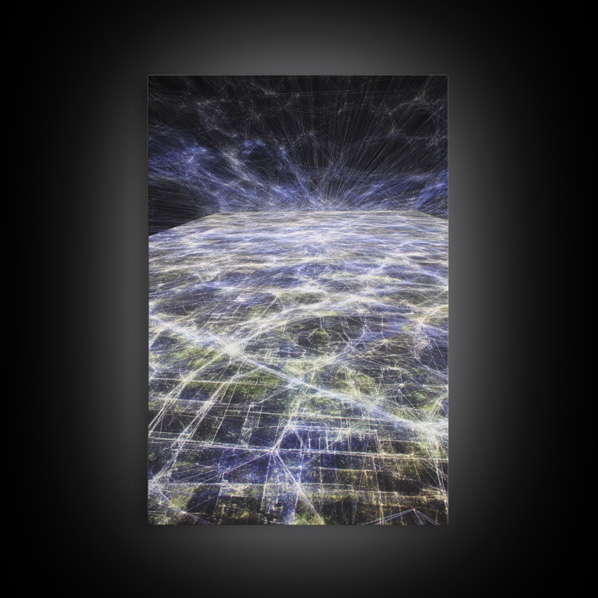Futuristic Earth Data Horizon Canvas Print, Afrofuturism Decor, Digital Network Art, Modern Space Wall Decor For Office Gift