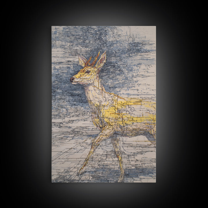 Minimalist Antelope Line Drawing Canvas Print, African Animal Art, Safari Decor, Neutral Wildlife Wall Art, Nature Art Gift