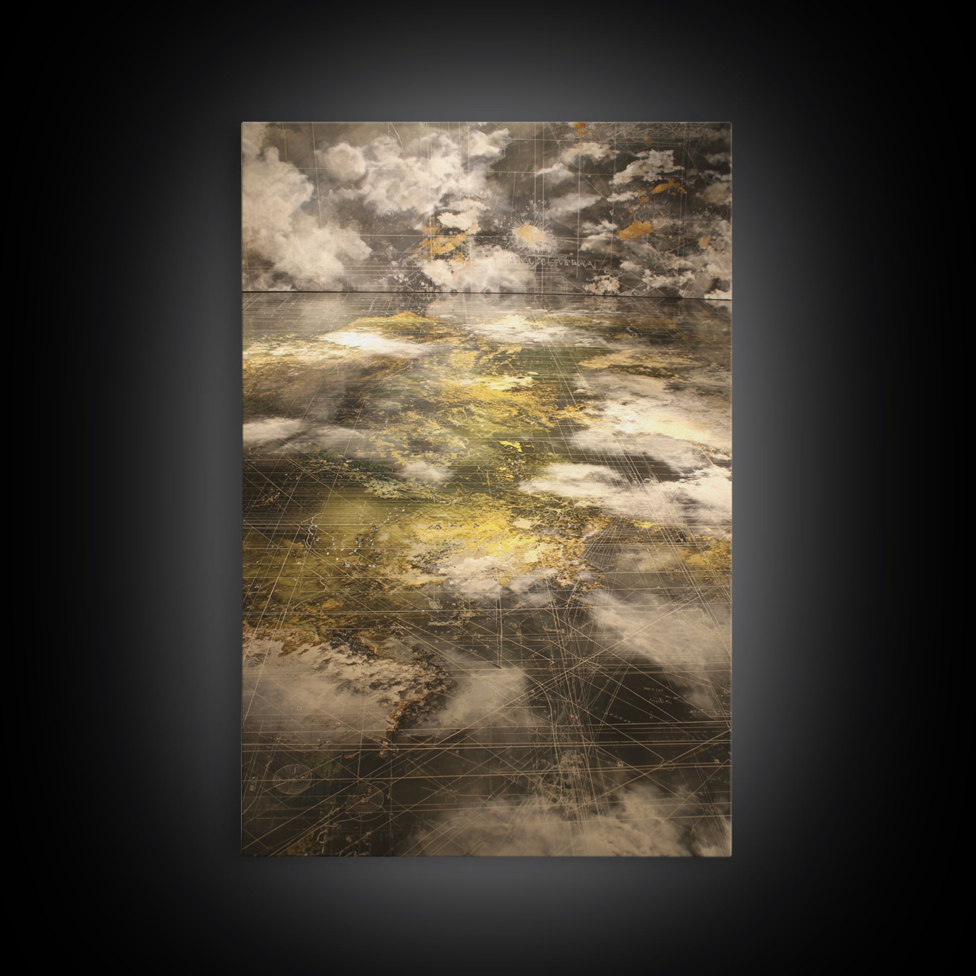 Atmospheric Gold Cloudscape Wall Art, Abstract African Art, Earth Tone Wall Art, Luxury Canvas Print, Modern Home Decor Gift