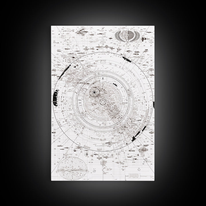 Intricate White Celestial Star Map Diagram Wall Art, Astronomy Blueprint Poster, Minimalist Office Decor, Cosmic Digital Print