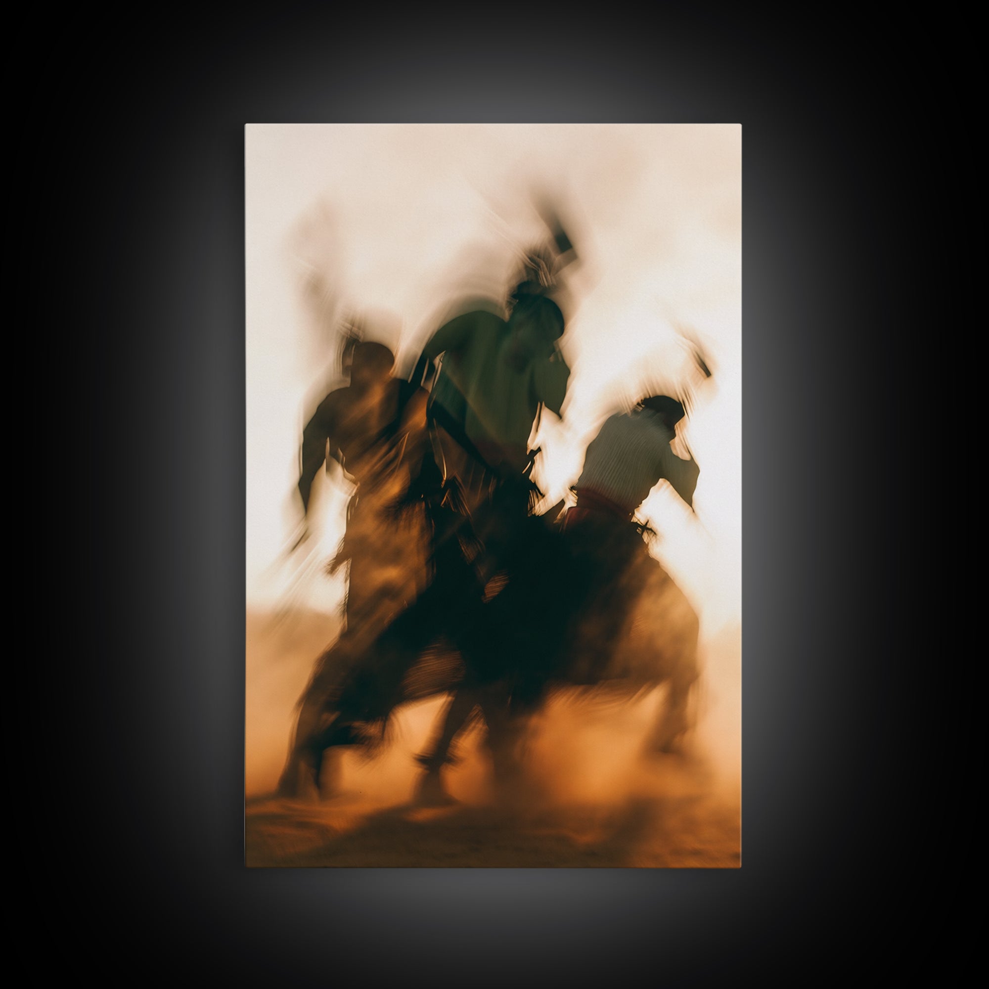 Galloping African Warriors On Horseback, African Warrior Art, Framed Canvas Print, Safari Decor, Cultural Wall Decor Gift
