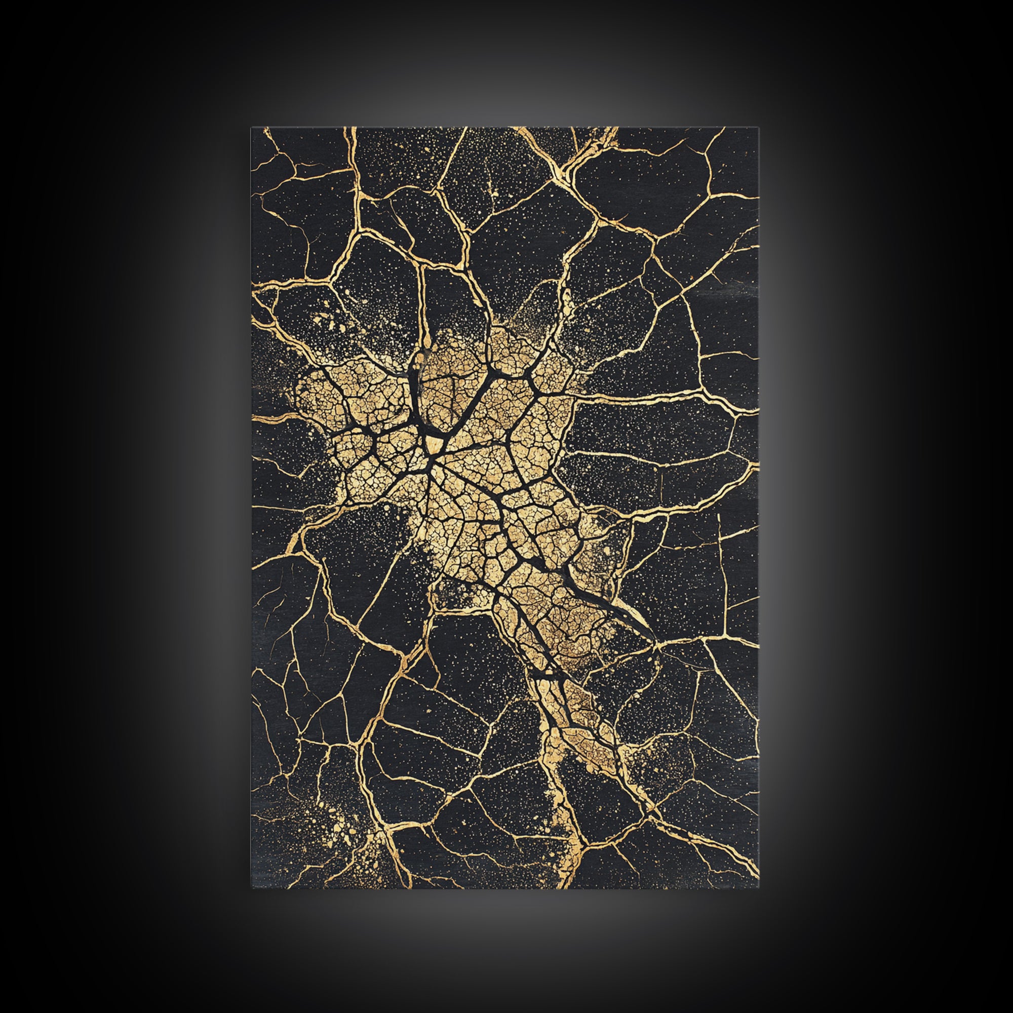 Golden Africa Map Crackle Silhouette, African Wall Art, Framed Canvas Print, Afrocentric Motherland Home Decor, Black History Gift
