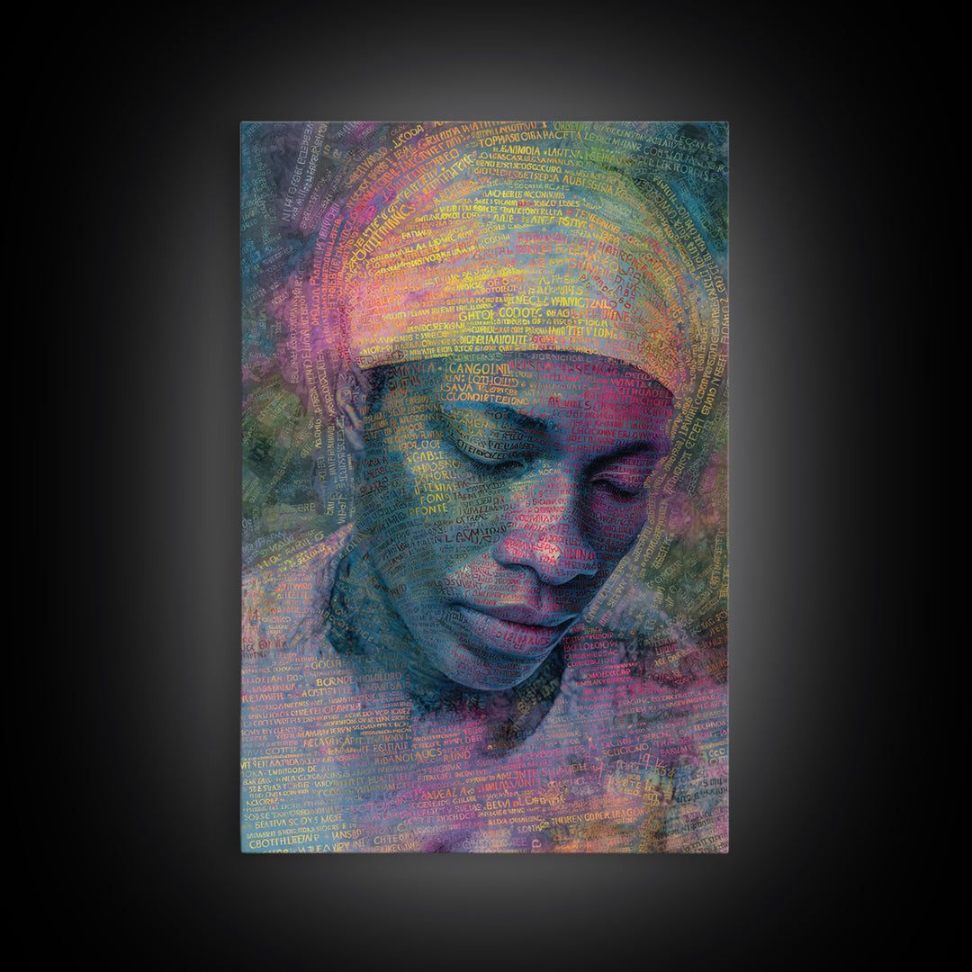 Dreamlike African Woman Portrait Canvas Print, Afrocentric Wall Art, Black Woman Art, Melanin Decor, Gift For Her, Spiritual Wall Decor