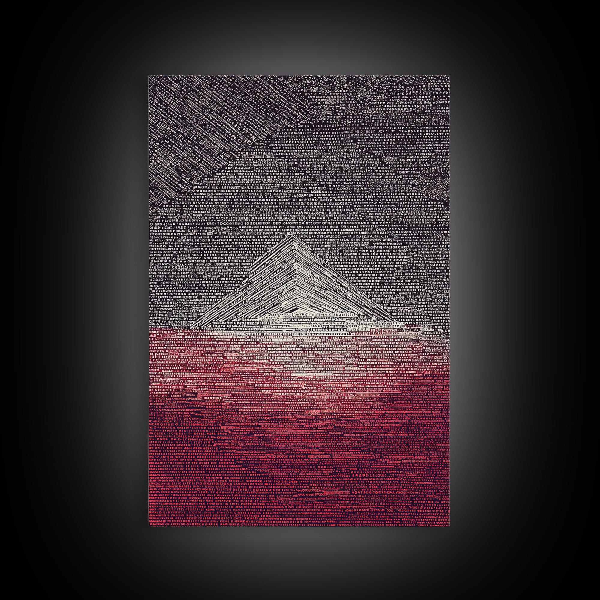 White Pyramid Over Crimson Horizon Wall Art, African Egyptian Art, Geometric Wall Art, Modern Black Decor, Statement Gift
