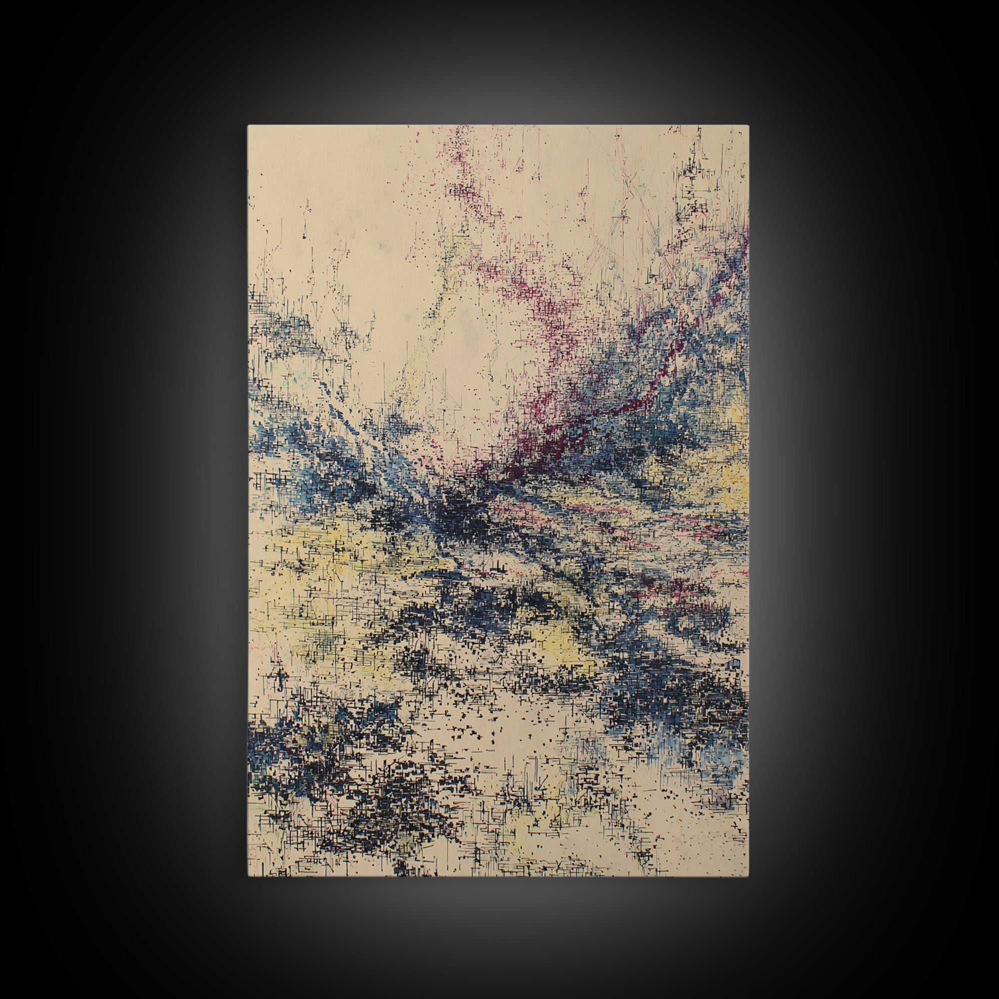Textured Beige Blue Abstract Wall Art, Modern African Abstract, Contemporary Canvas Decor, Minimalist Art, Large Wall Art