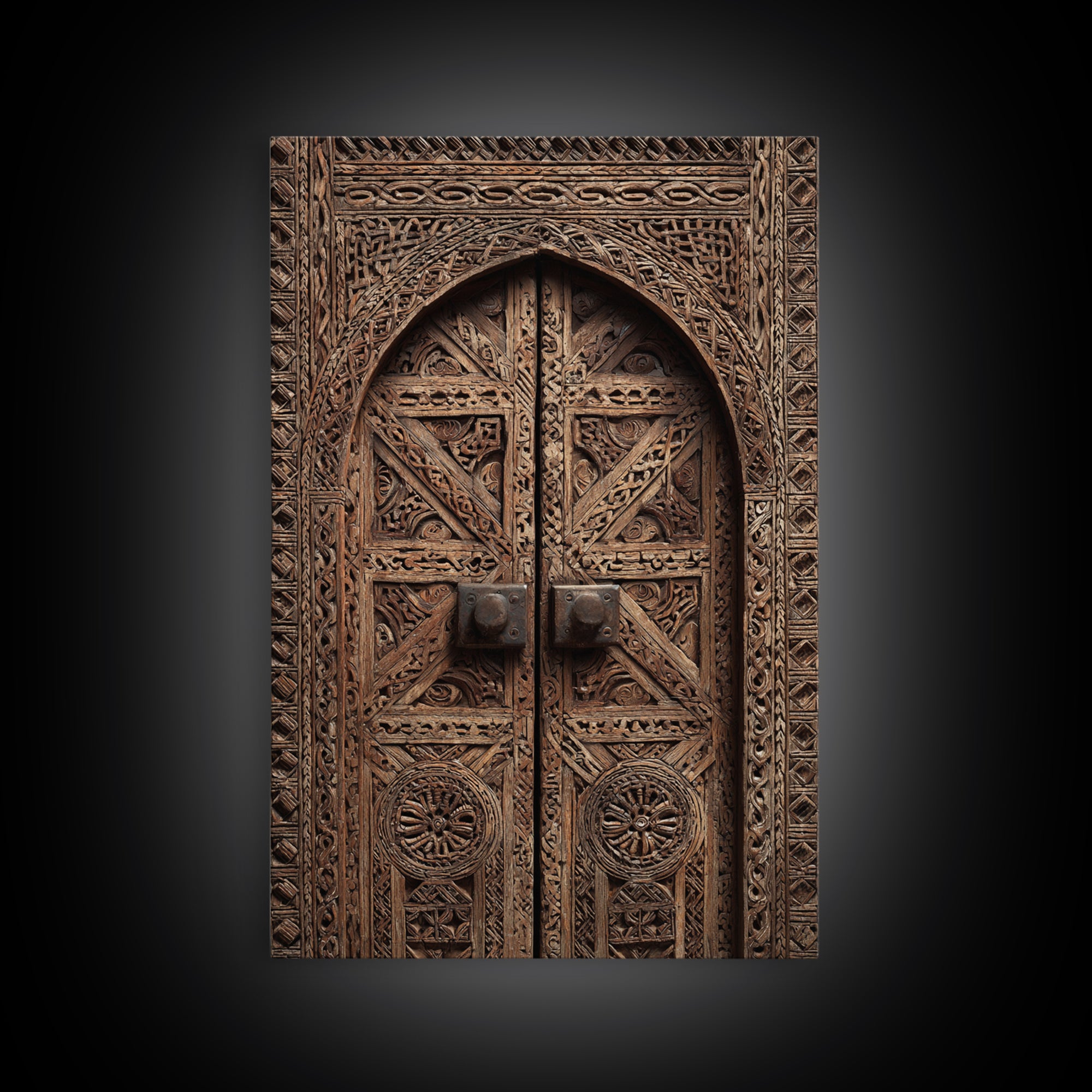 Intricate Rustic African Carved Door Wall Art, African Home Decor, Tribal Patterns, Wooden Architecture Poster Print, Housewarming Gift