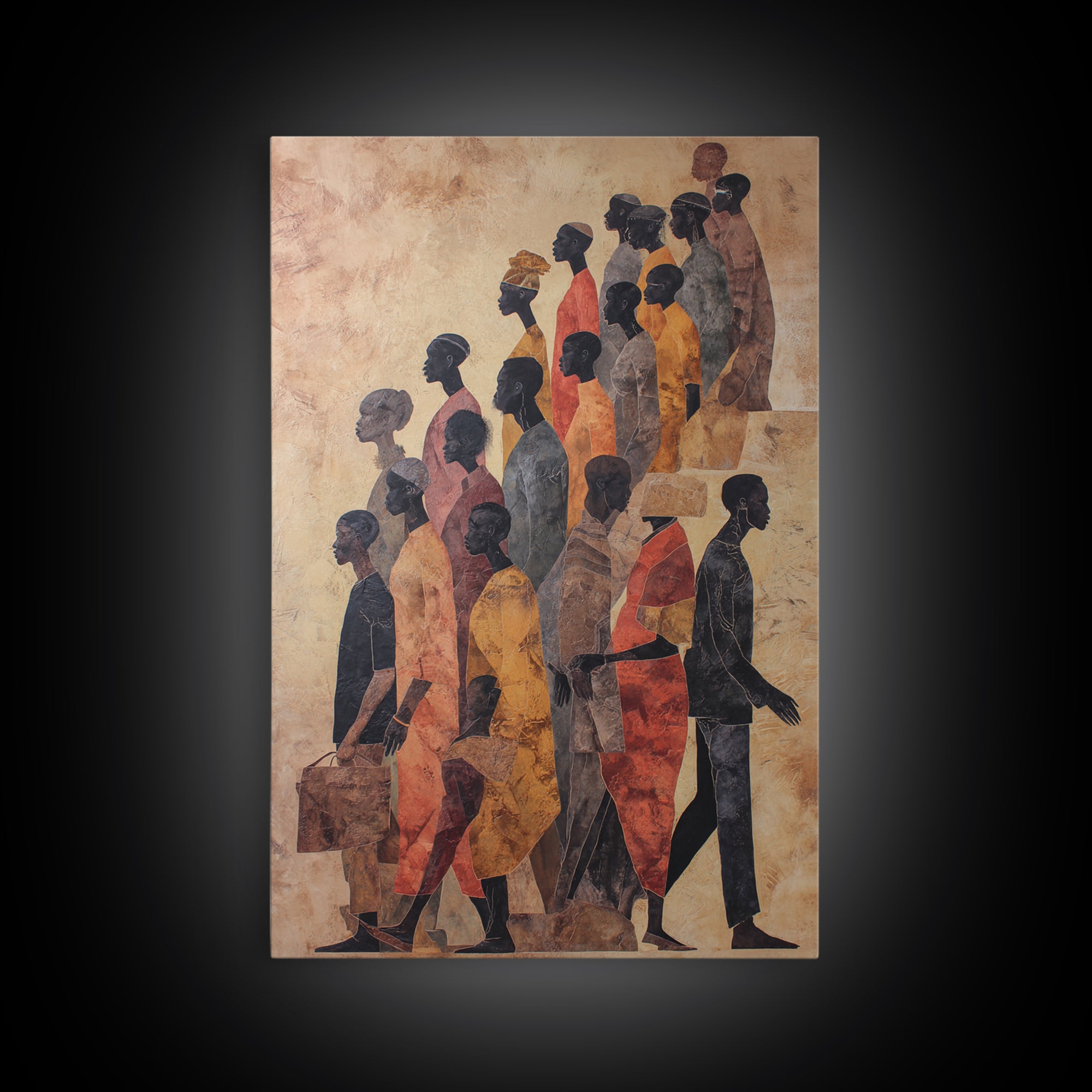 African Diaspora Procession Of Figures Wall Art, African American Art, Black Culture Art, Cultural Wall Art, Modern Black Art