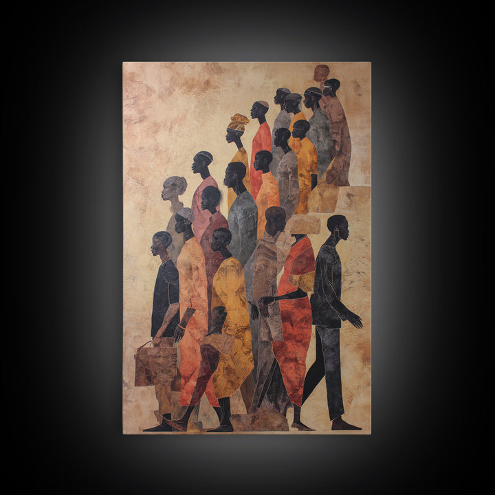 African Diaspora Procession Of Figures Wall Art, African American Art, Black Culture Art, Cultural Wall Art, Modern Black Art