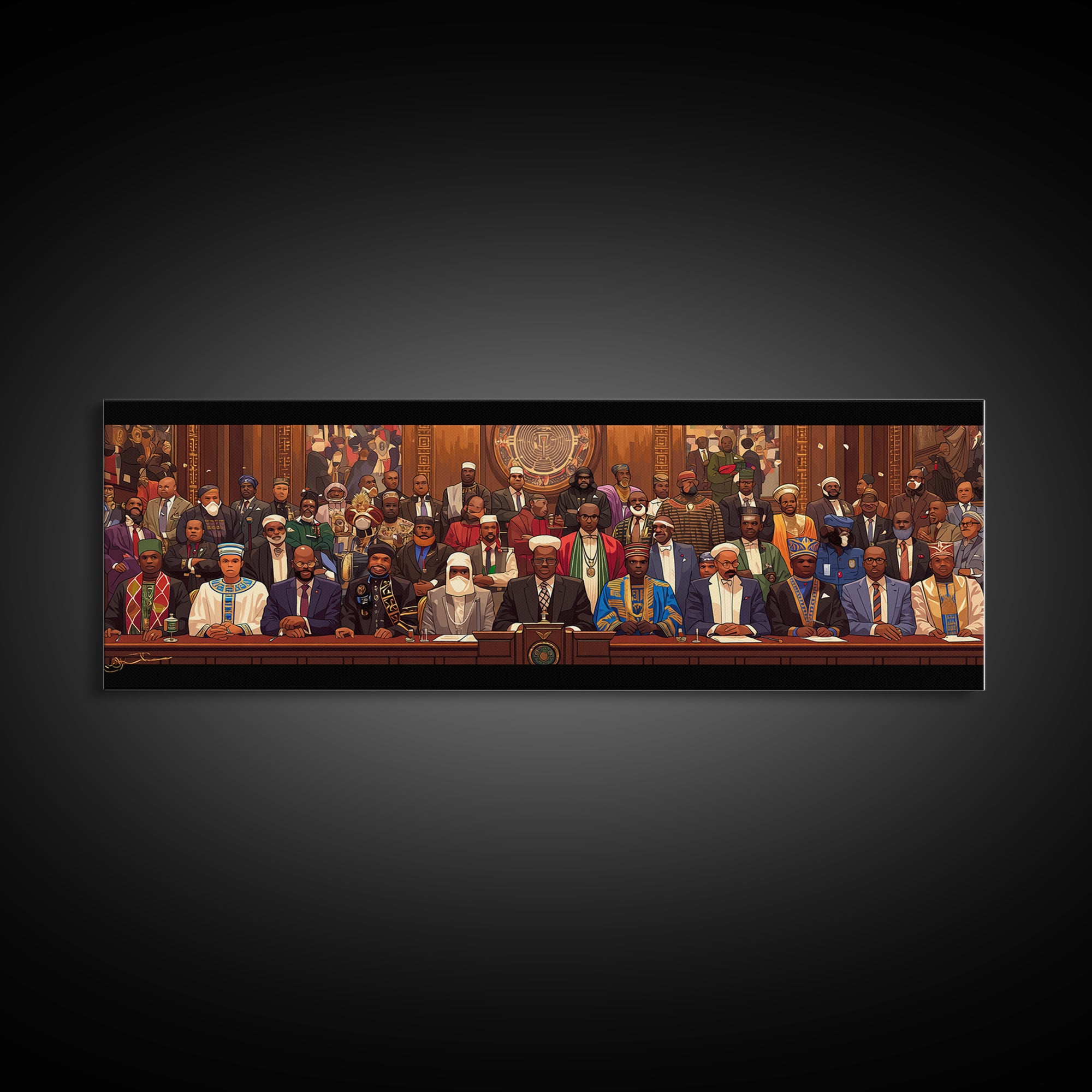 Pan African Assembly Of Leaders Wall Art, African American Art, Black Culture Art, Cultural Wall Decor, Juneteenth Art Gift