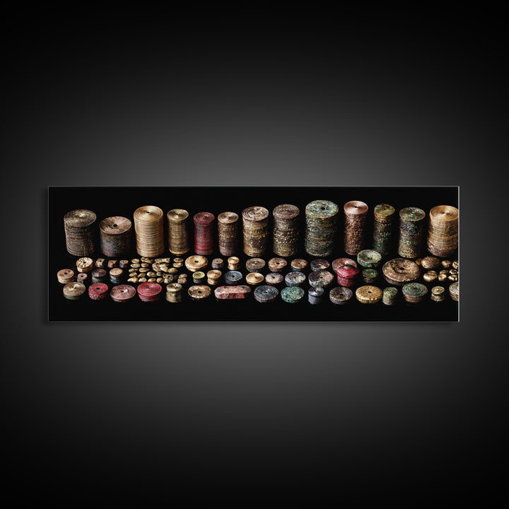 Ancient African Beads And Bronze Relics Canvas Print Tribal Art Decor Ethnographic Collection Wall Decor For Boho Home Gift