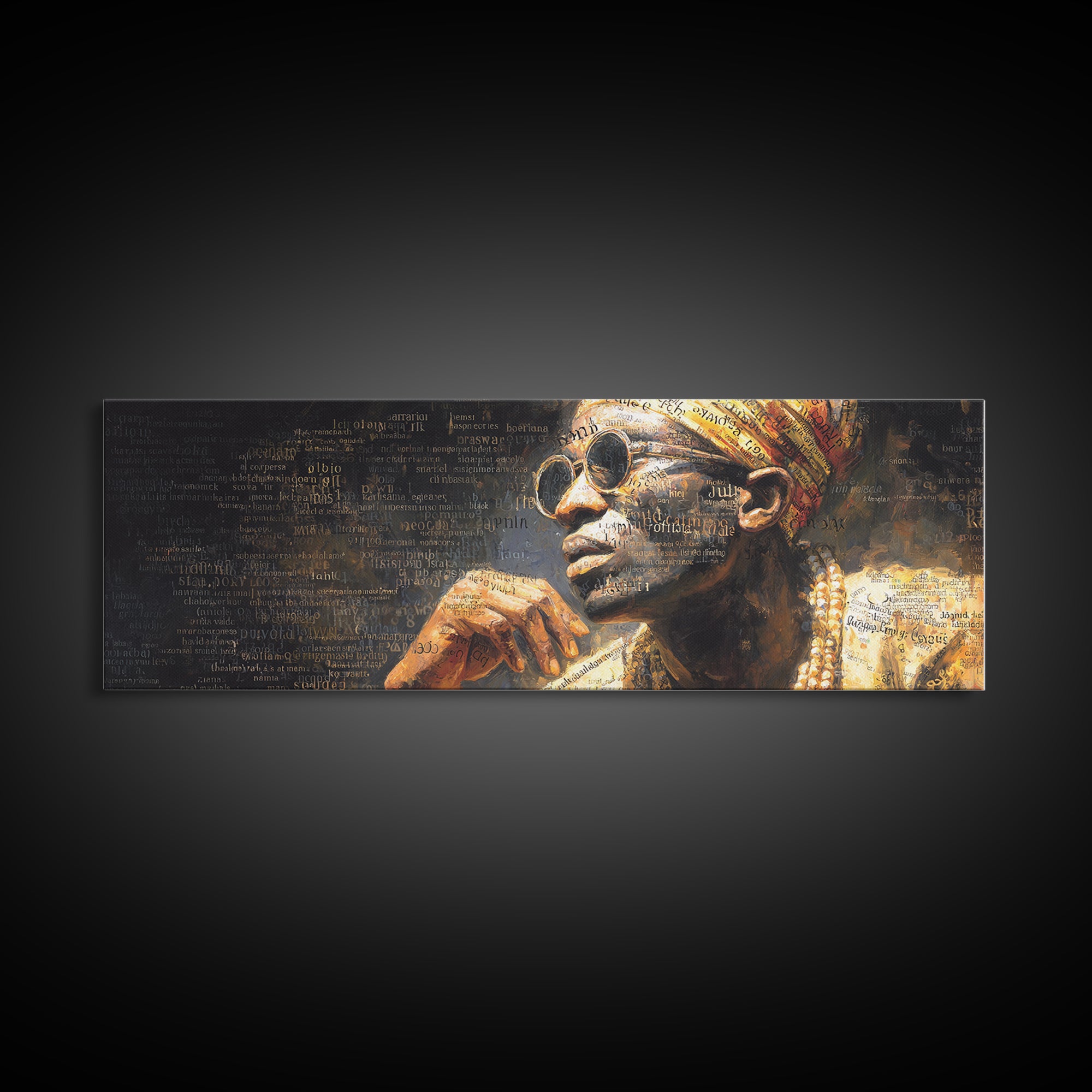 Regal Elder In Sunglasses And Headwrap Canvas Print, African Portrait, Black Wall Art, Afrocentric Decor, Cultural Gift For Home
