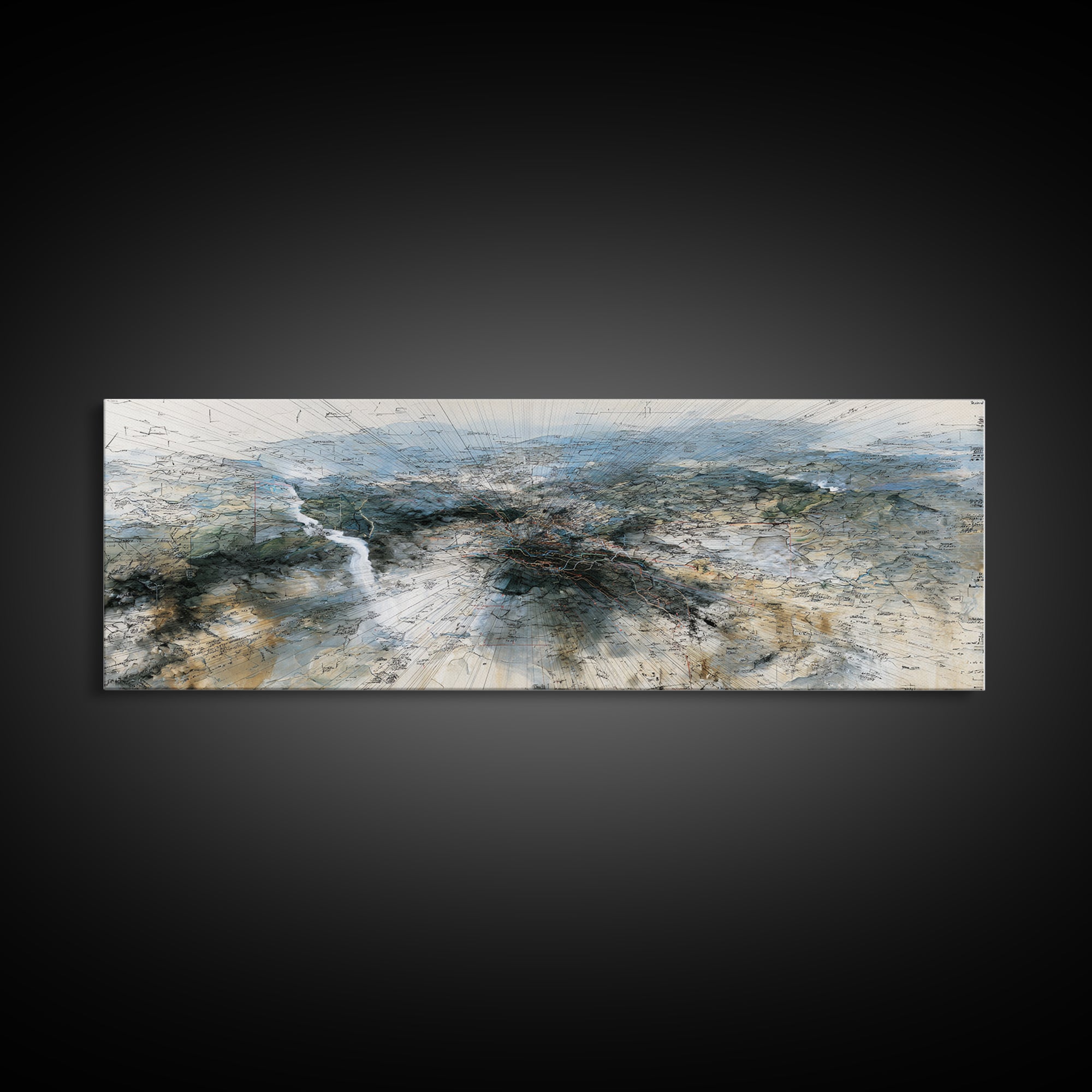 Vast African Landscape With River Canvas Print, Serengeti Wall Art, Earth Tone Abstract Art, Nature Scene Decor For Home