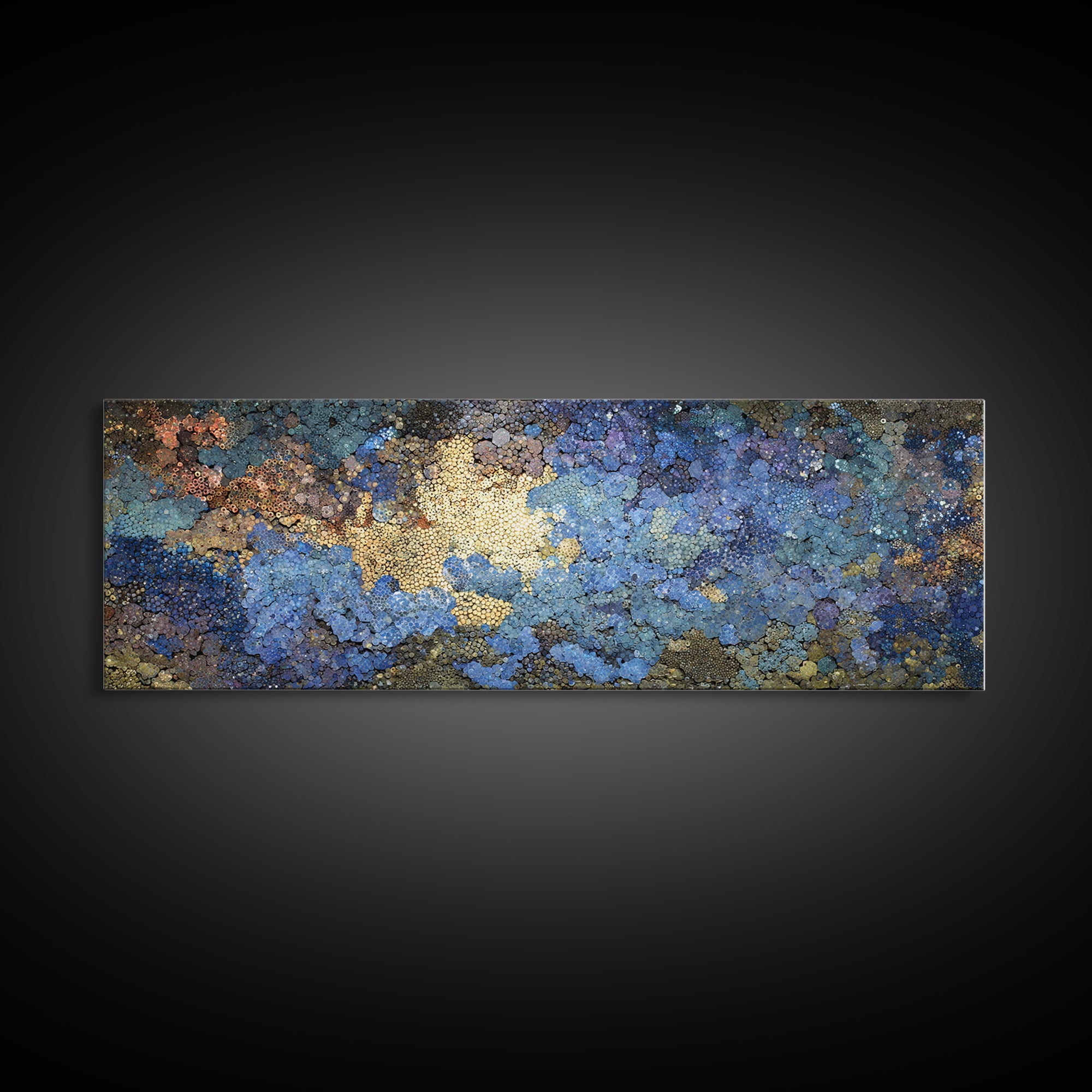 Blue Gold Textured Abstract Wall Art, Modern African Inspired Canvas Decor, Earth Tone Art Print For Office Or Bedroom Decor