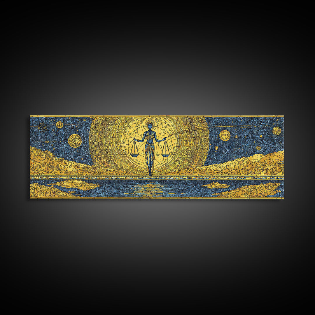Golden Egyptian Goddess With Scales Wall Art, Ancient African Art, Black And Gold Desert Decor, Spiritual Cultural Wall Decor Gift