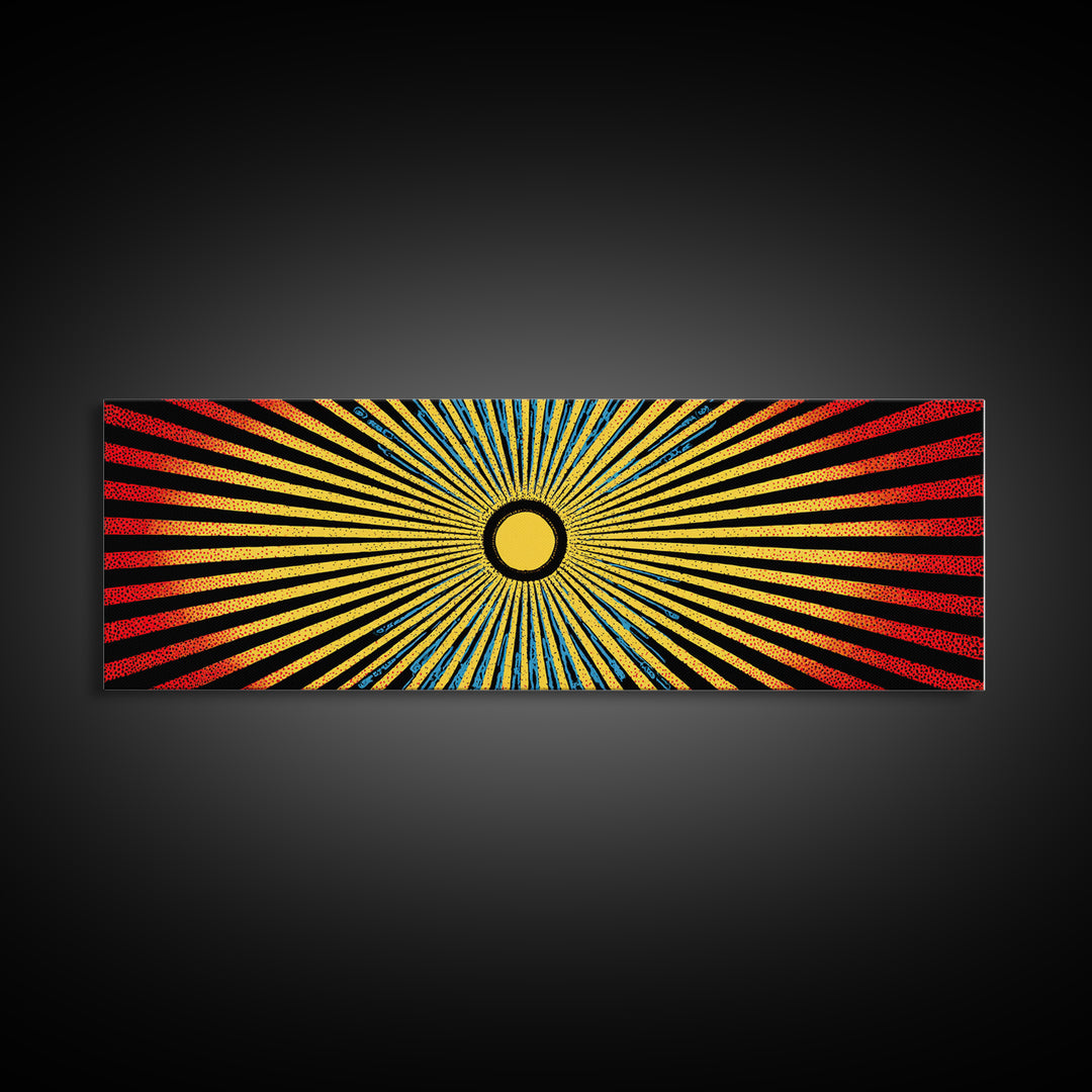 Radiant African Sunburst Abstract Wall Art, Colorful African Art Decor, Tribal Patterns, Modern Afrocentric Canvas Print