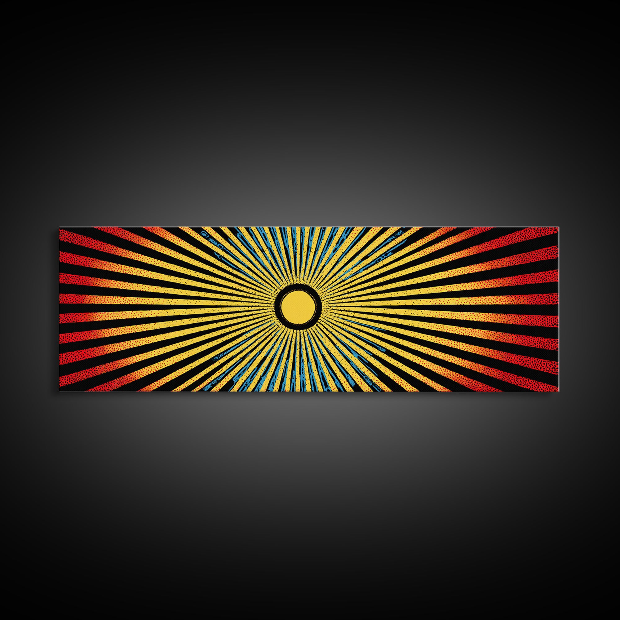 Radiant African Sunburst Abstract Wall Art, Colorful African Art Decor, Tribal Patterns, Modern Afrocentric Canvas Print