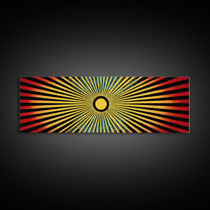Radiant African Sunburst Abstract Wall Art, Colorful African Art Decor, Tribal Patterns, Modern Afrocentric Canvas Print