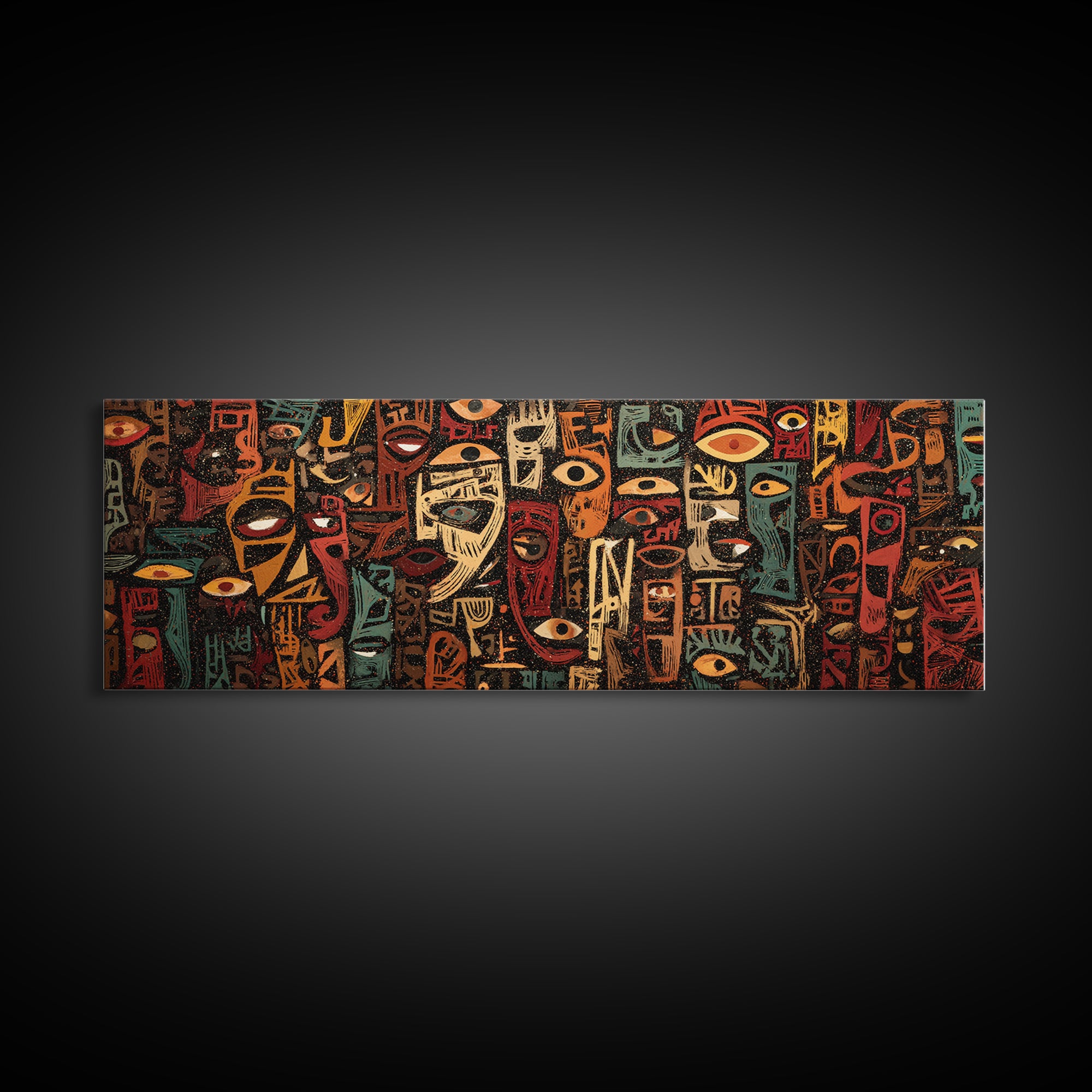 Abstract African Mask Canvas Print, Tribal Face Artwork, Afrocentric Wall Decor, Modern African Art For Bold Home Decor Gift