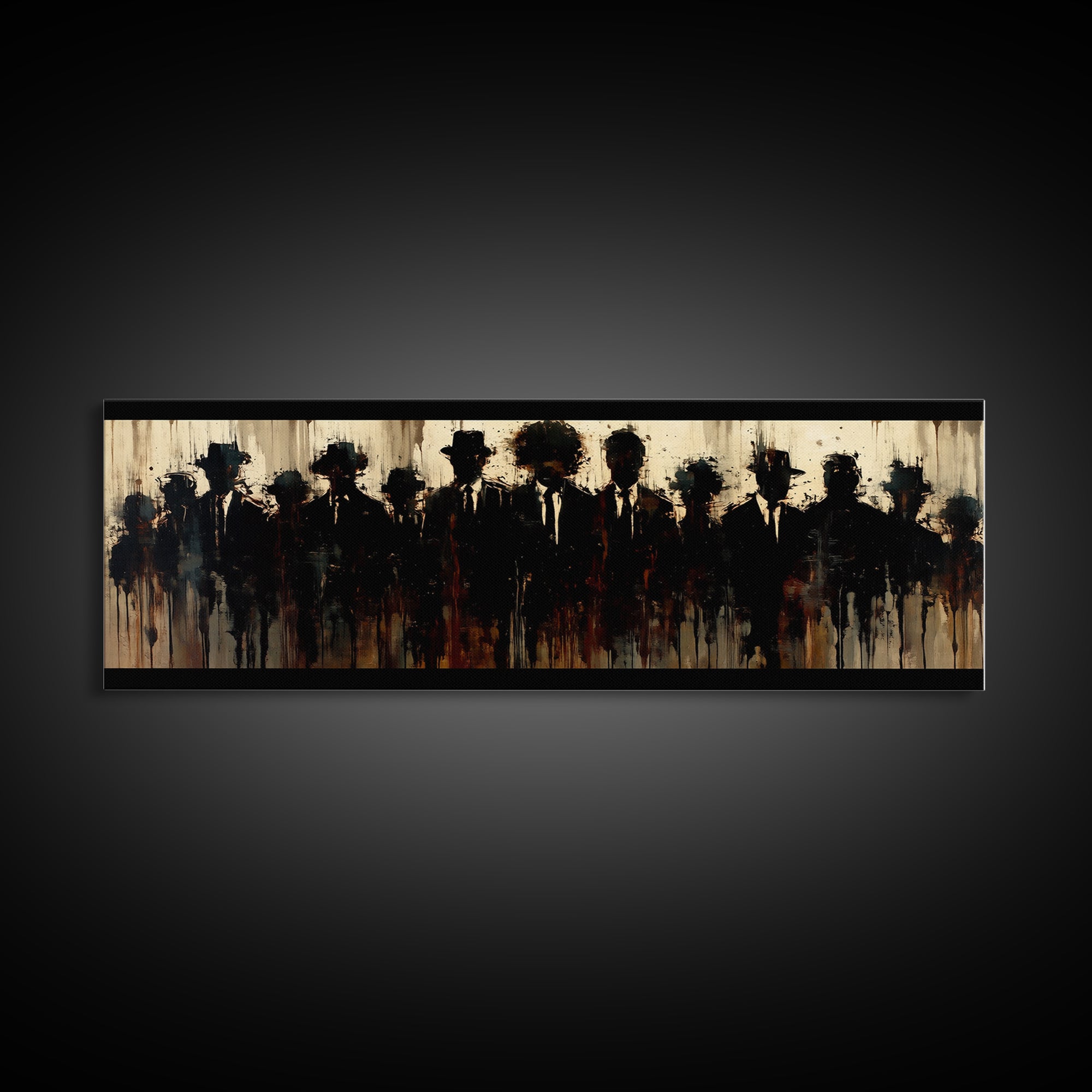 Shadowed Men In Suits Wall Art, Black Man Portrait, Urban Wall Art, Modern Black Art, Office Decor, Statement Gallery Decor