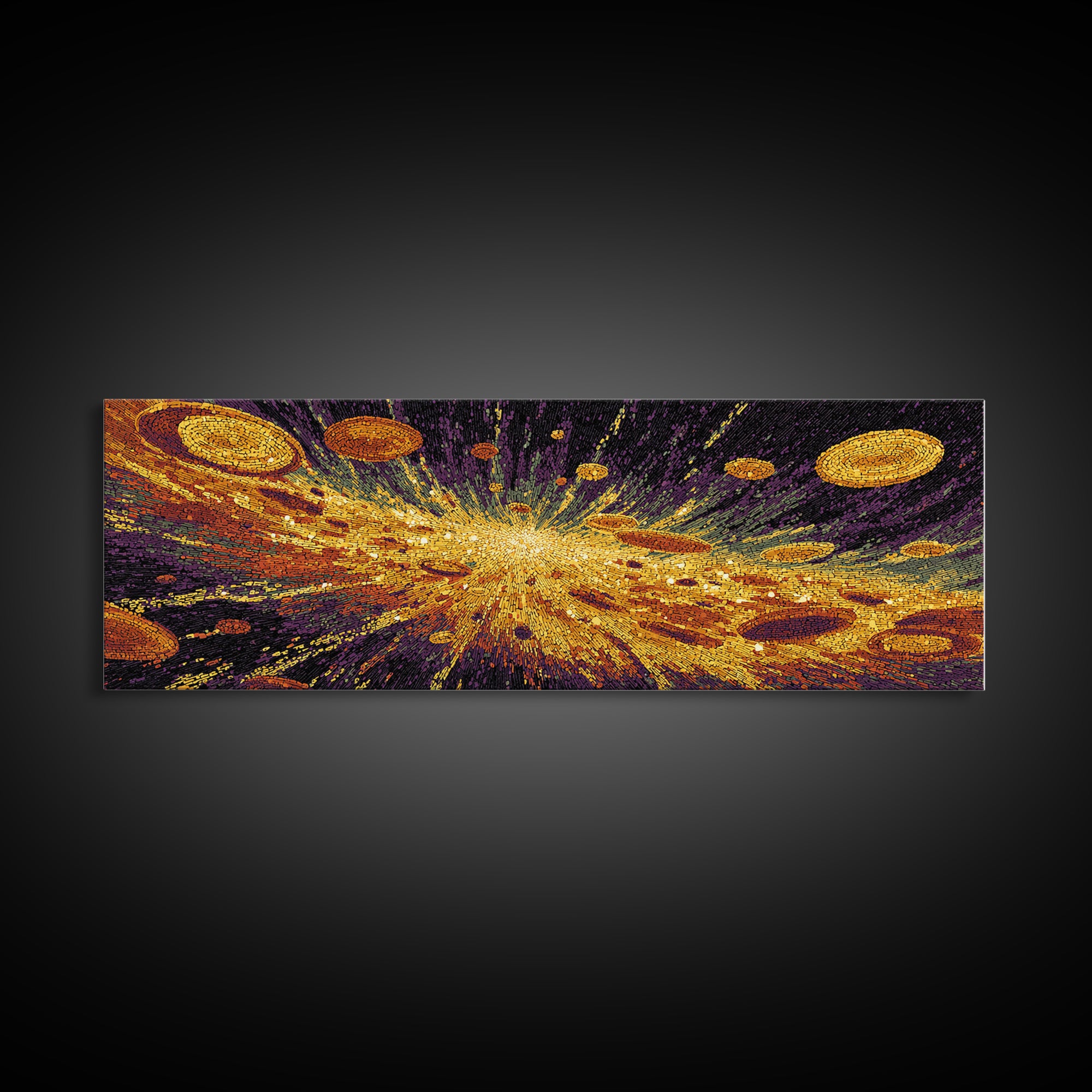 Golden Cosmic Burst Wall Art, Abstract Art, Black And Gold Art, Modern Wall Decor, Luxury Canvas Print, Statement Wall Decor