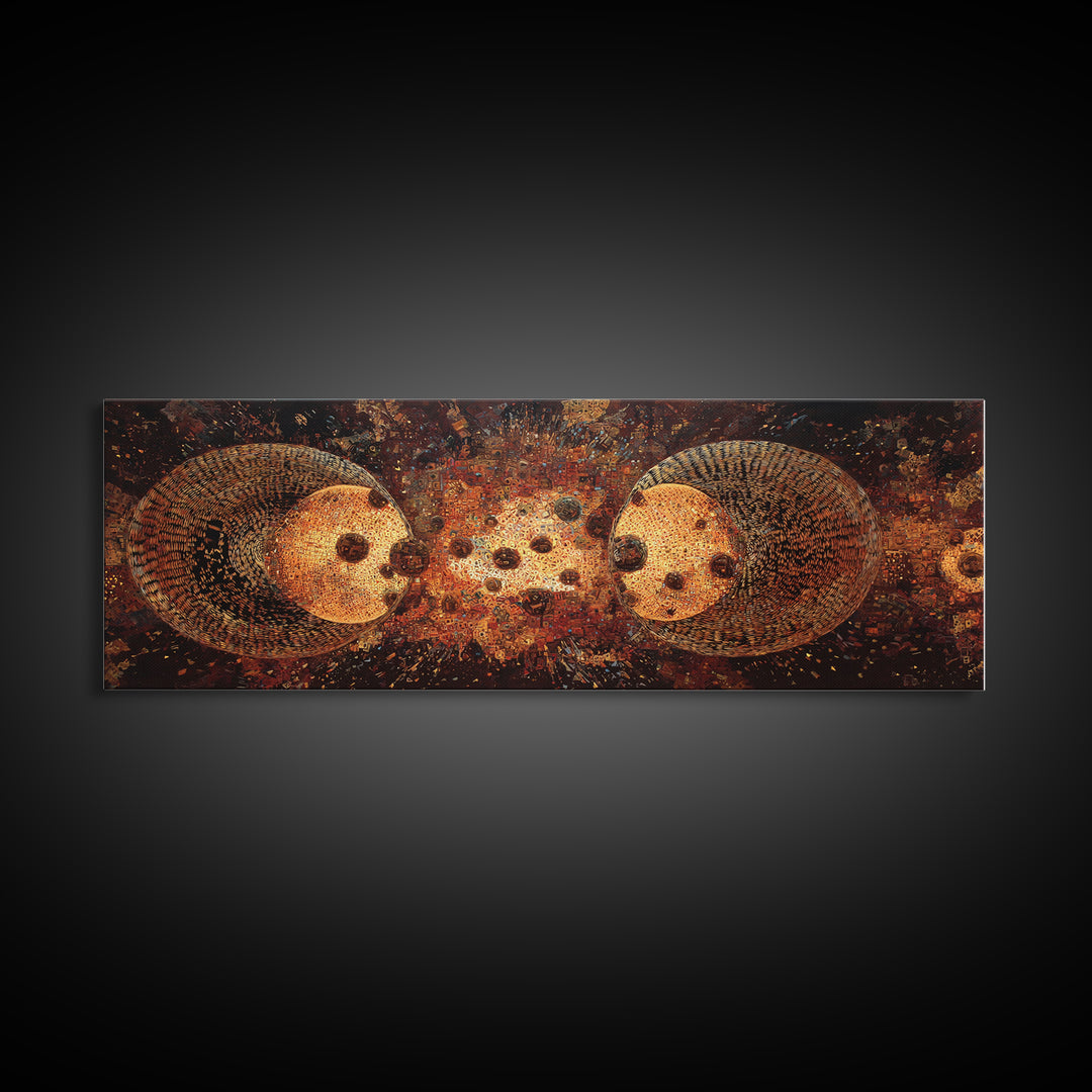 Glowing Hedgehog Spirits Canvas Print, Animal Wall Art, Black And Gold Art, Mystical Wall Art, Nature Scene Art, Unique Decor