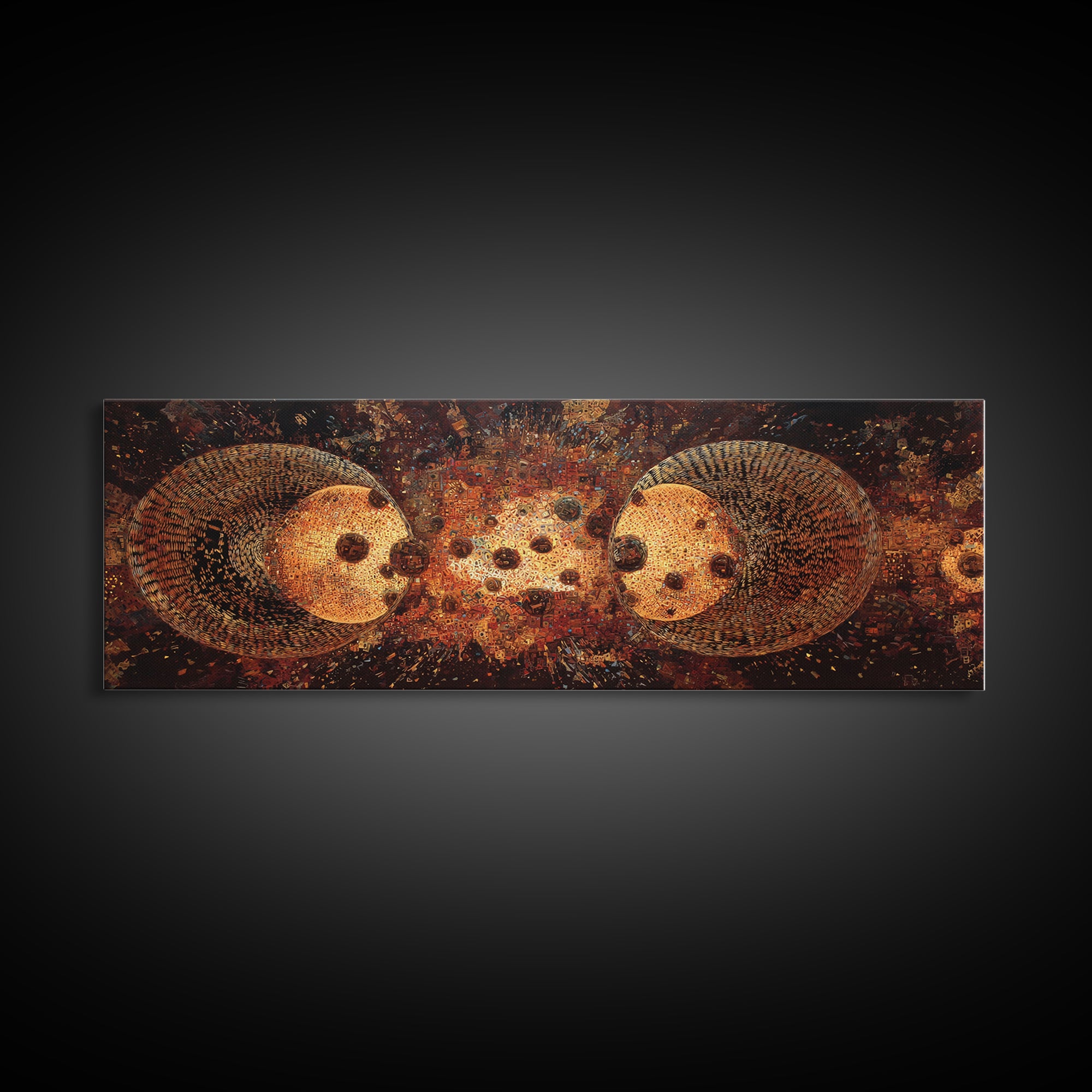Glowing Hedgehog Spirits Canvas Print, Animal Wall Art, Black And Gold Art, Mystical Wall Art, Nature Scene Art, Unique Decor