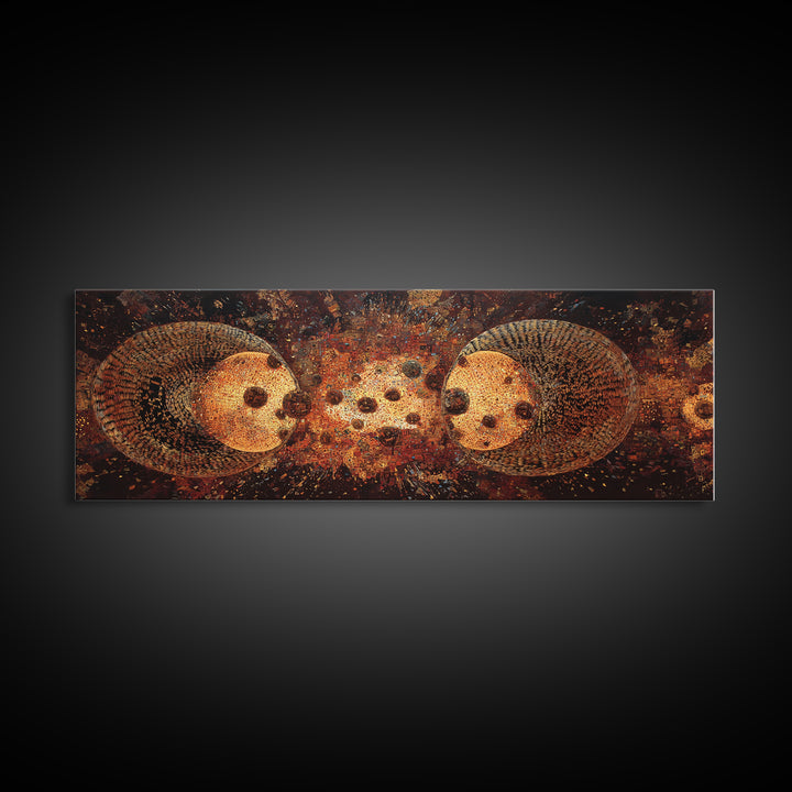 Glowing Hedgehog Spirits Canvas Print, Animal Wall Art, Black And Gold Art, Mystical Wall Art, Nature Scene Art, Unique Decor