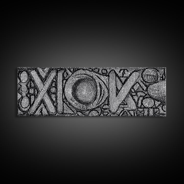 Black And White Abstract African Texture Canvas Print, Tribal Geometric Wall Decor, Contemporary Afrocentric Art Print Gift