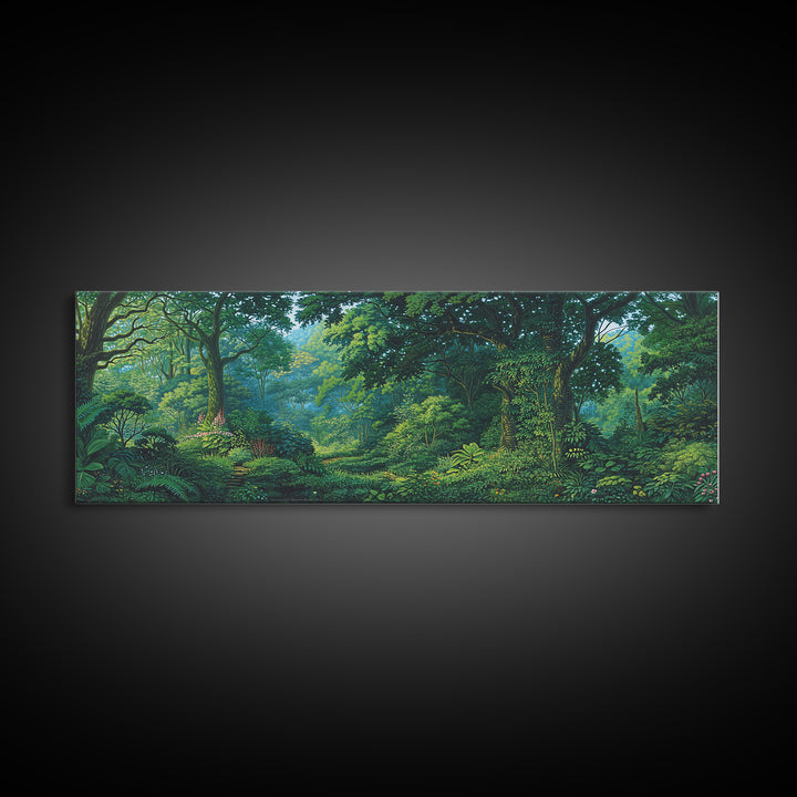 Verdant Tropical Canopy Forest Canvas Print, Lush Green Nature Wall Art, Jungle Landscape Decor, Unique Home Decor Gift Idea