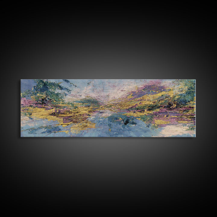 Pastel River Valley Abstract Landscape Wall Art, African Landscape, Modern Canvas Art, Earth Tone Wall Decor, Large Decor Art