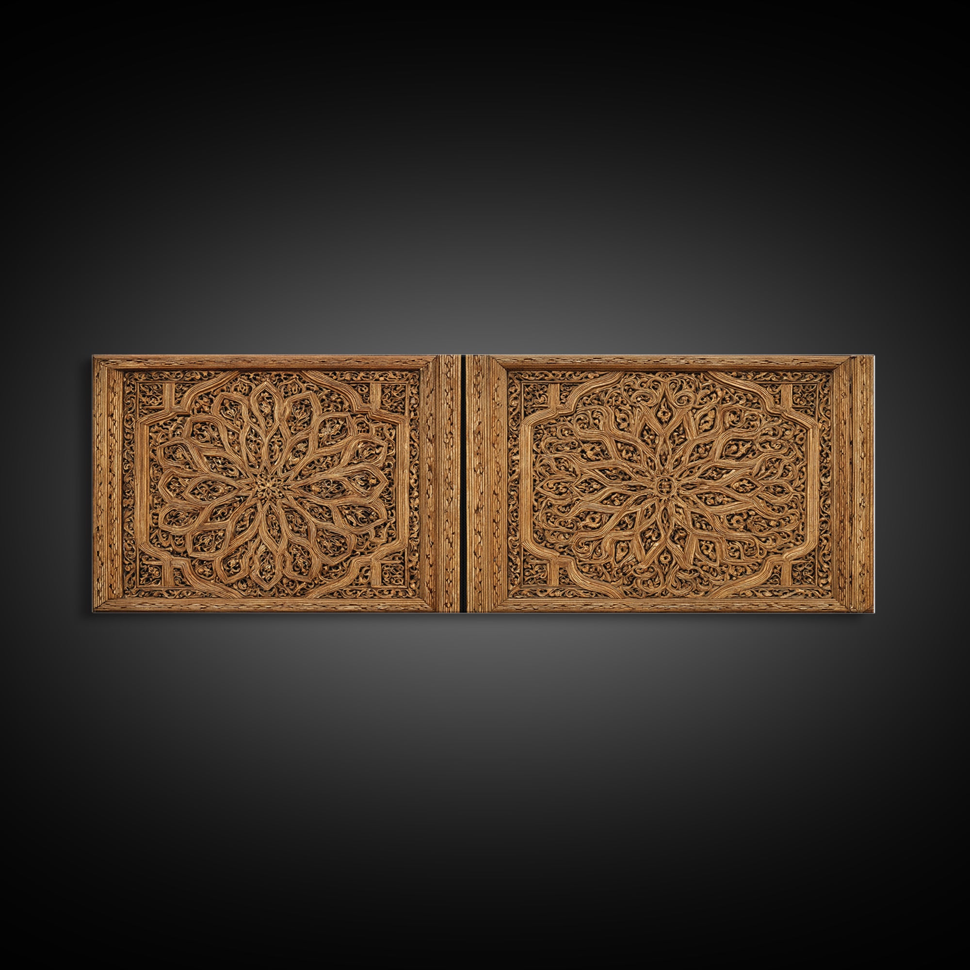 Intricate Carved Floral Panel Framed Canvas Print, African Home Decor, Textured Art Print, Elegant Home Decor, Statement Wall Art