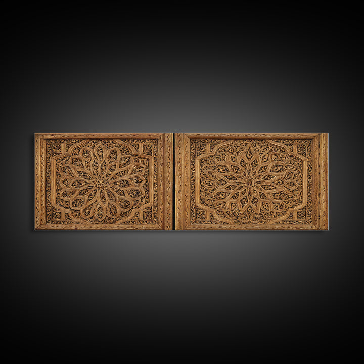 Intricate Carved Floral Panel Framed Canvas Print, African Home Decor, Textured Art Print, Elegant Home Decor, Statement Wall Art
