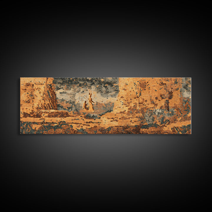 Burnt Orange Desert Canyon Landscape Canvas Print, African Safari Art, Nature Scene Art, Earth Tone Wall Art Decor, Large Decor Art