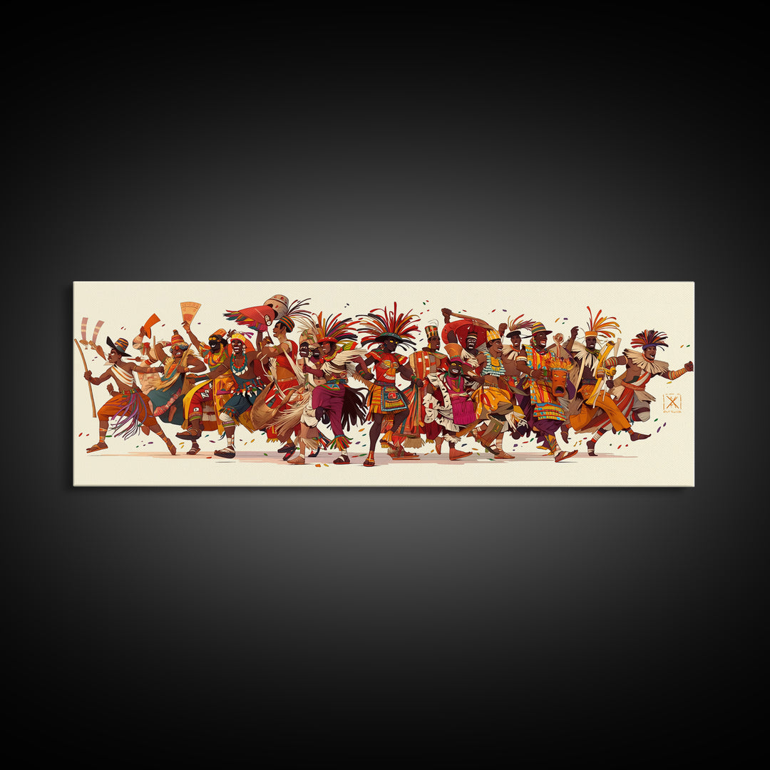 Colorful African Celebration Dancers In Traditional Dress Wall Art, African Women Art, Afrocentric Prints, Cultural Wall Decor