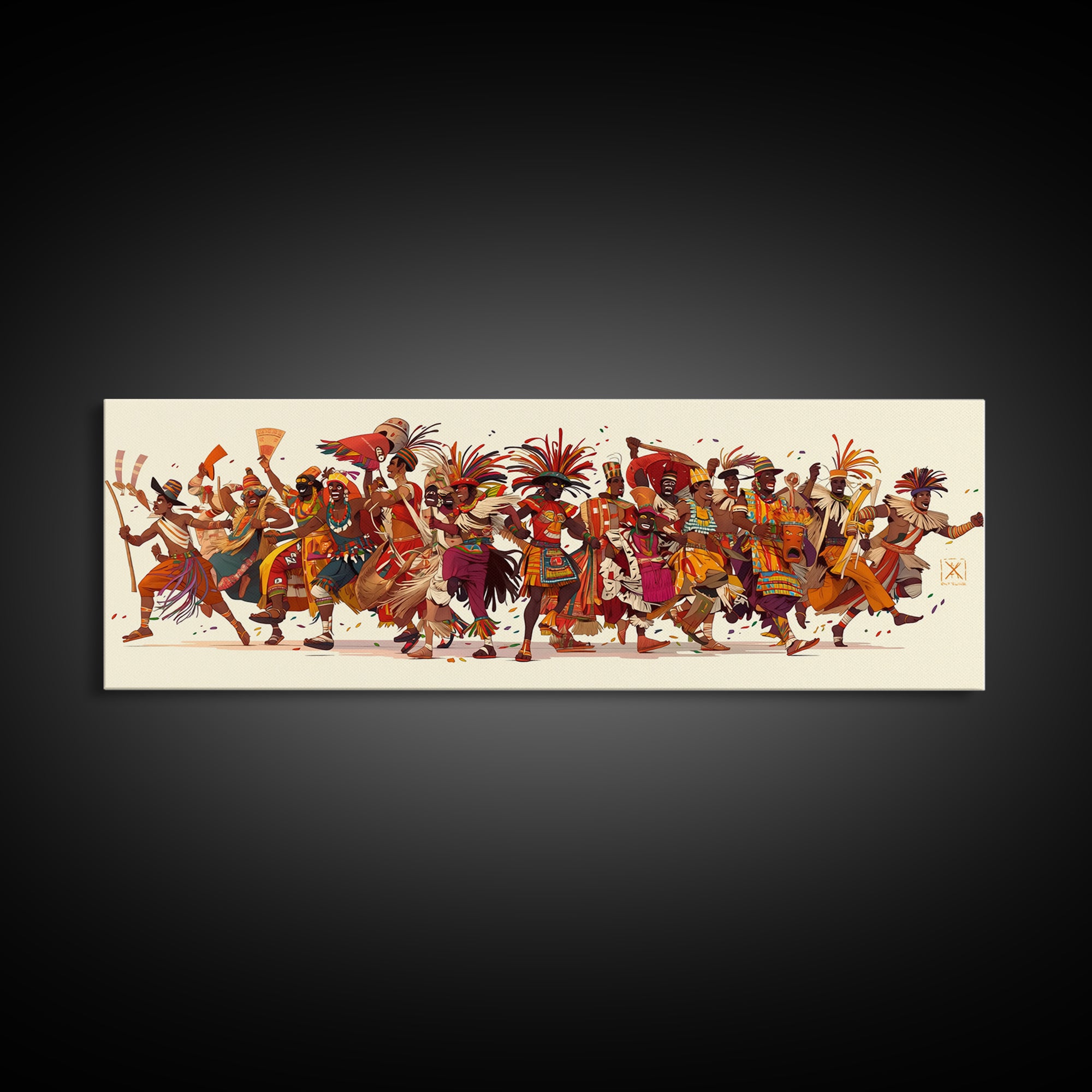 Colorful African Celebration Dancers In Traditional Dress Wall Art, African Women Art, Afrocentric Prints, Cultural Wall Decor