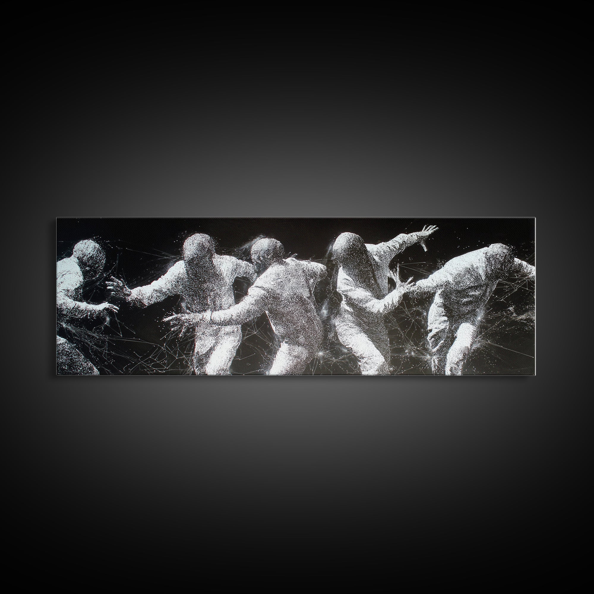 Black And White African Dancers In Dynamic Motion Wall Art, Abstract Canvas Print, Modern Cultural Statement Home Decor Gift