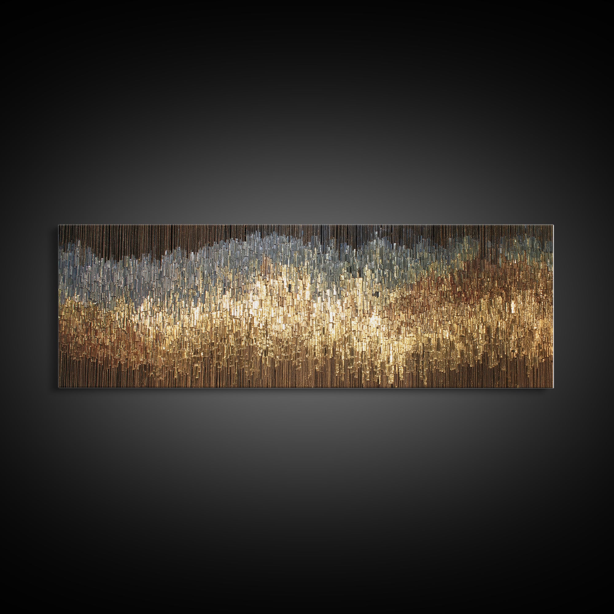 Gold Silver Vertical Light Abstract Canvas Print, Luxury Wall Art, Black And Gold Art, Modern Home Decor, Statement Piece