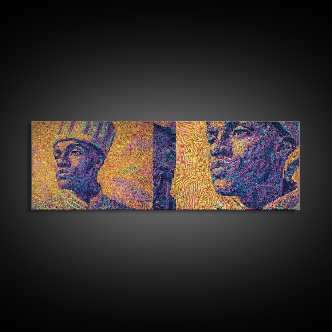 Textured African King And Warrior Portrait Wall Art, Afrocentric Black History Decor, Pan African Artwork, Cultural Gift