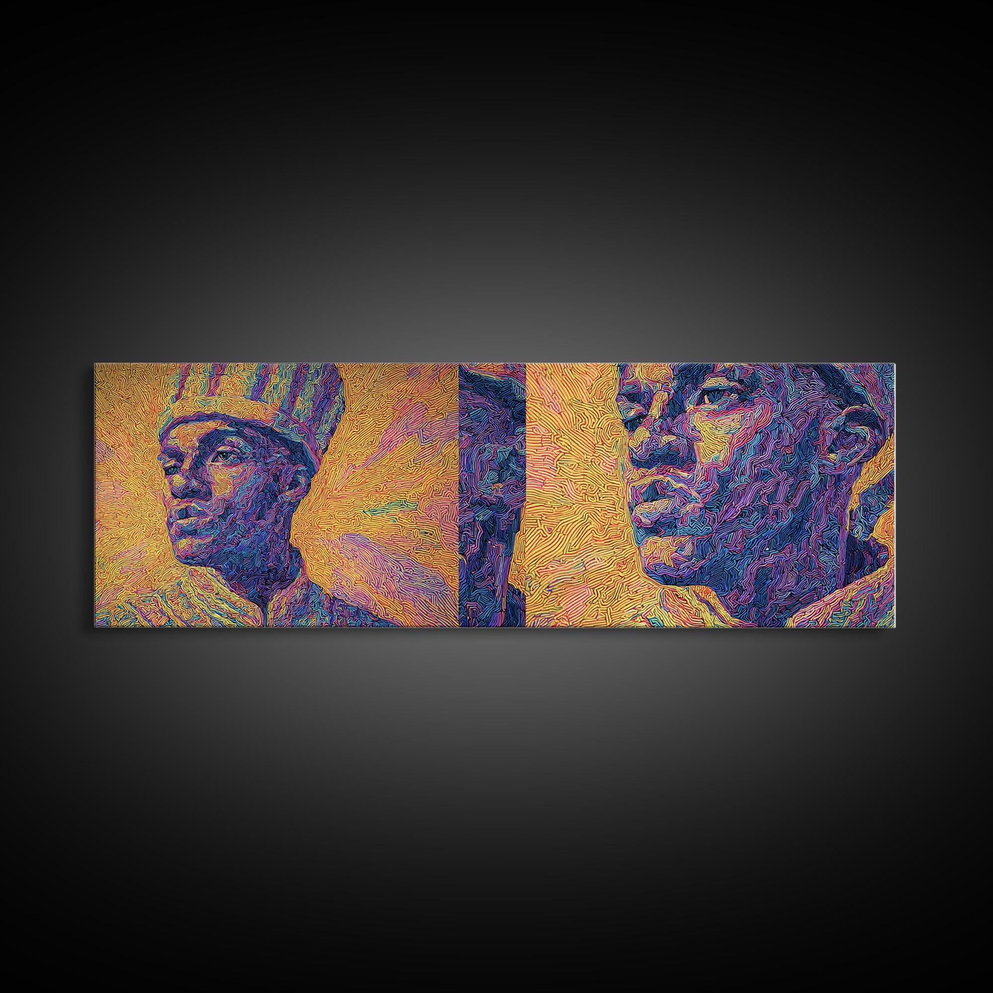 Textured African King And Warrior Portrait Wall Art, Afrocentric Black History Decor, Pan African Artwork, Cultural Gift
