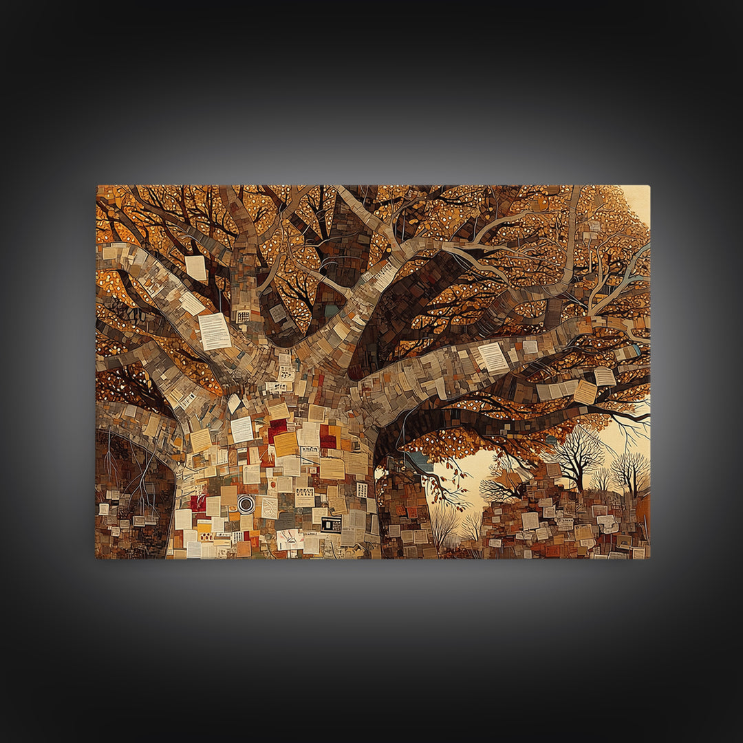 Baobab Tree Of Notes And Memories Wall Art, African Inspired, Mixed Media Canvas, Cultural Home Decor, Unique Wall Decor