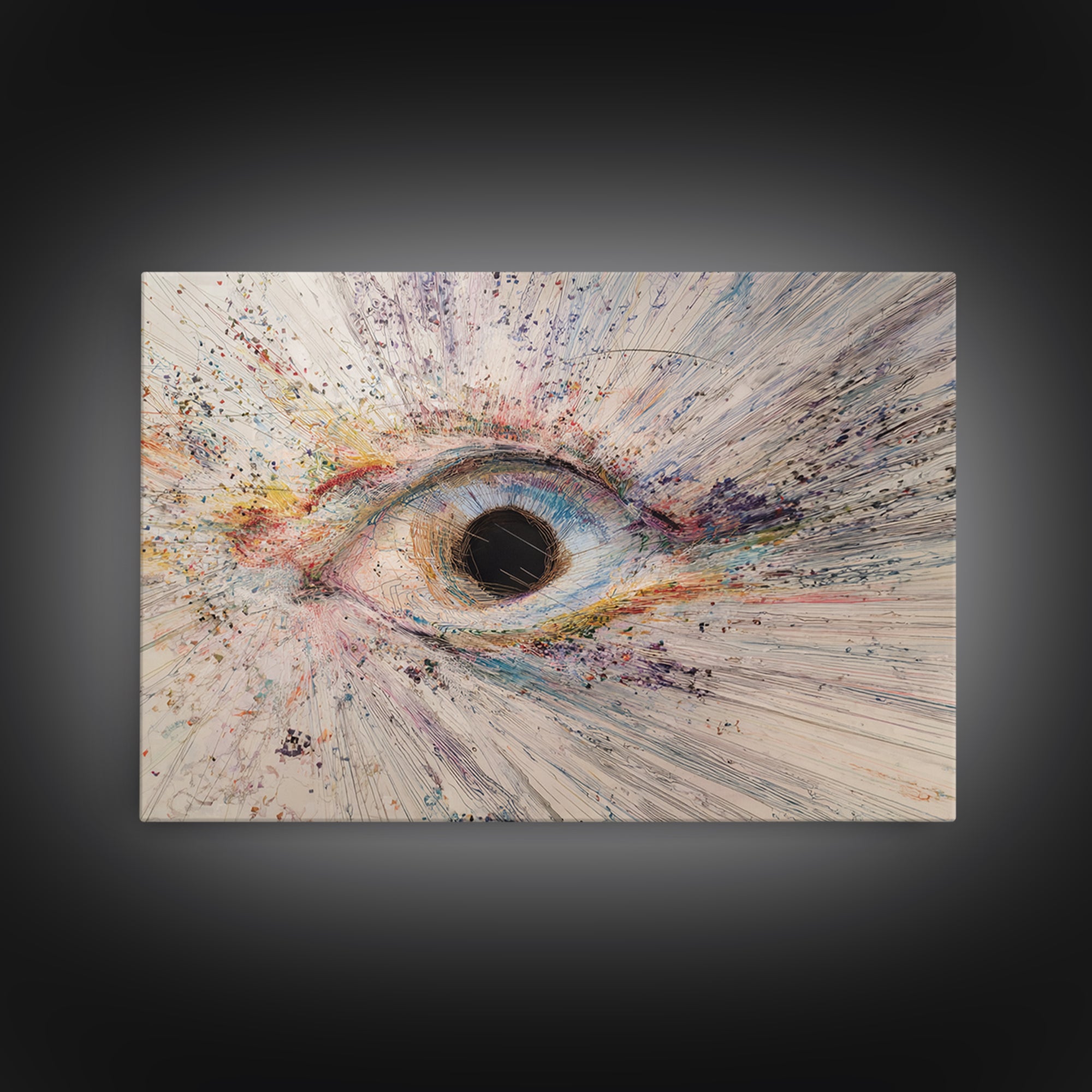 Radiant Cosmic Eye Black Hole Abstract Wall Art, Modern Canvas Art, Luxury Space Decor, Large Statement Print, Home Decor Gift