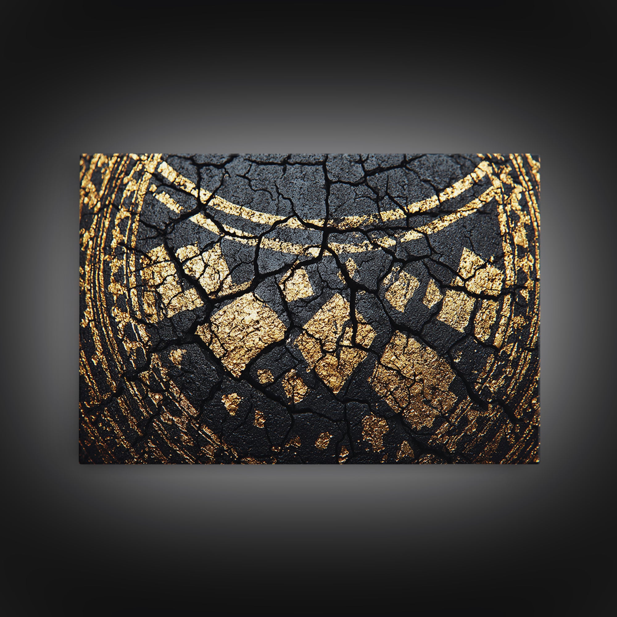 Black Gold Tribal Collar Detail Canvas Print, African Abstract Art, Textured Luxury Wall Decor, Modern Cultural Home Decor