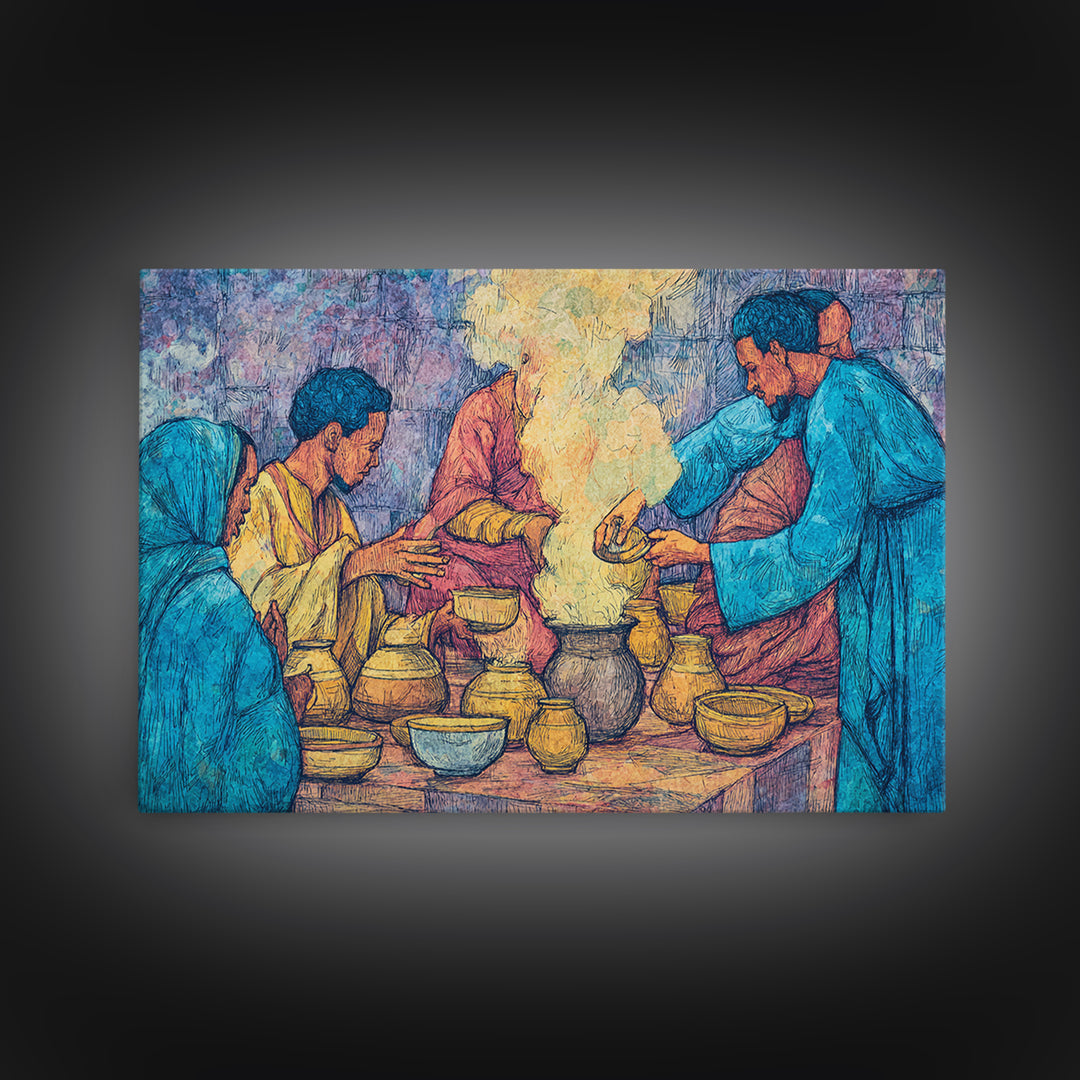 African Women Pottery Ritual Wall Art, Smoke Ceremony Painting, Cultural Kitchen Decor, Afrocentric Home Decor, Gift For Her