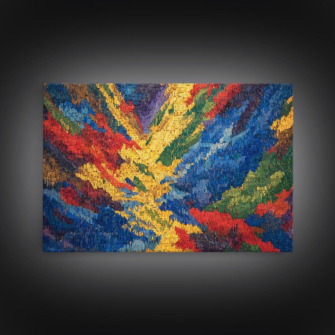 Vibrant Woven Ankara Textile Abstract Wall Art, African Fabric Patterns, Colorful African Print, Modern Home Decor Art Gift