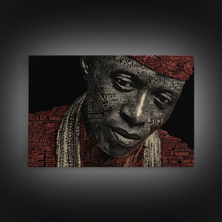 Intense African Woman Headwrap Wall Art, Black Woman Art, African Portrait, Melanin Artwork, Afrocentric Decor Gift For Her