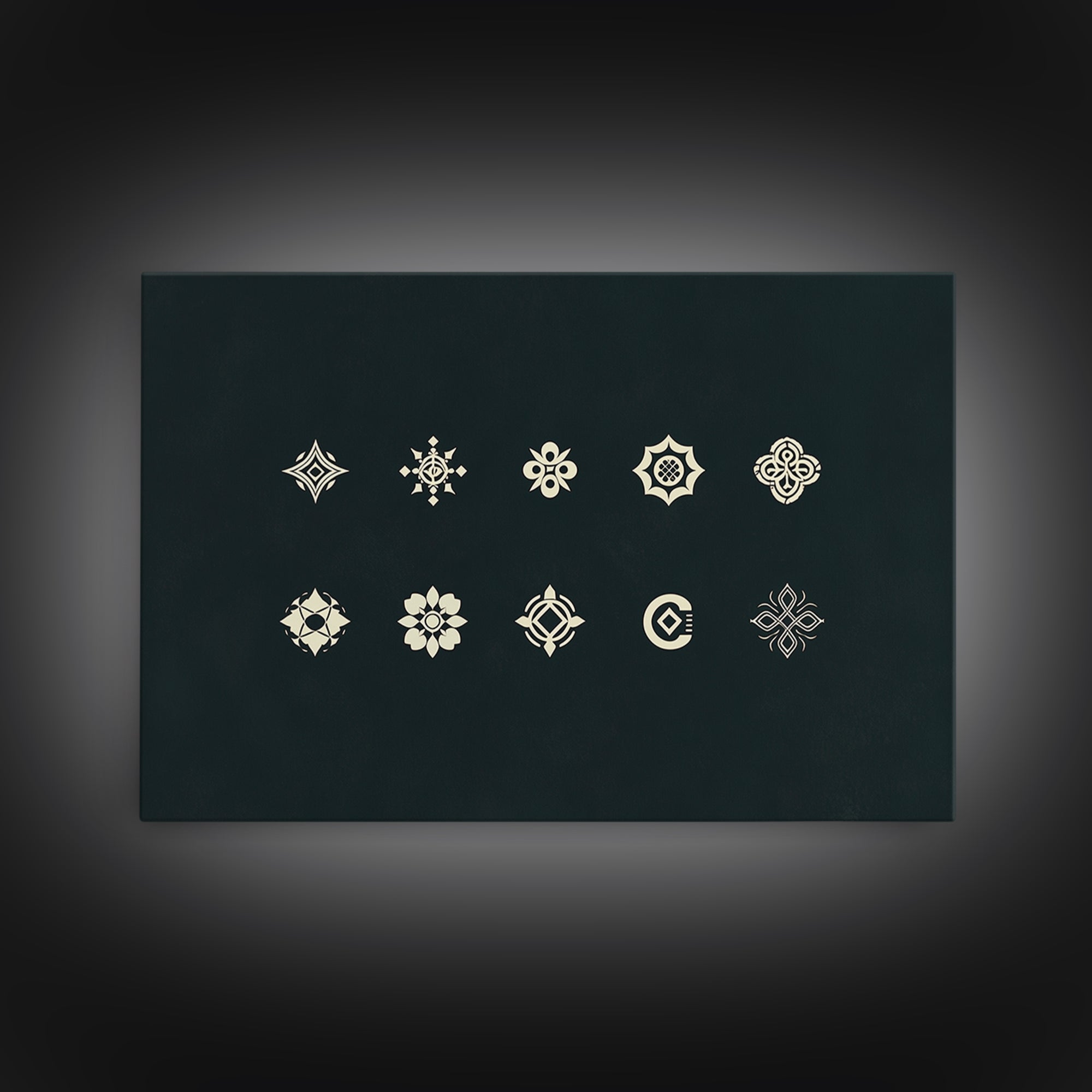 Cream Tribal Symbols On Black Canvas Print, African Patterns, Geometric Wall Art, Minimalist Decor, Ethnic Home Decor Gift
