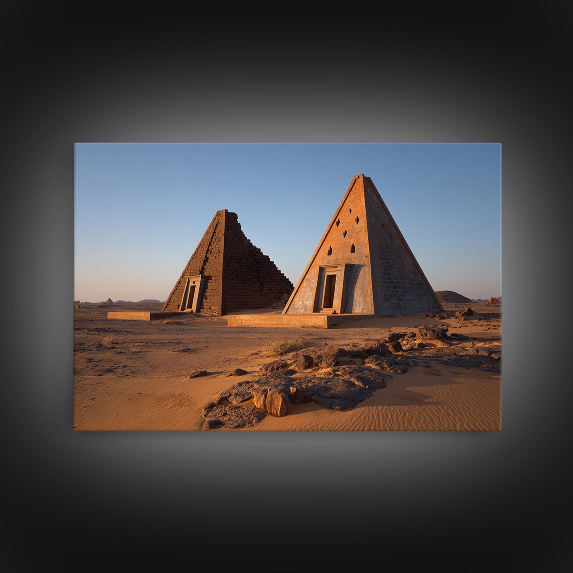 Nubian Desert Pyramids Photo Canvas Print African Landscape Wall Art Ancient African Art Decor Sudan Travel Poster Gift For Him