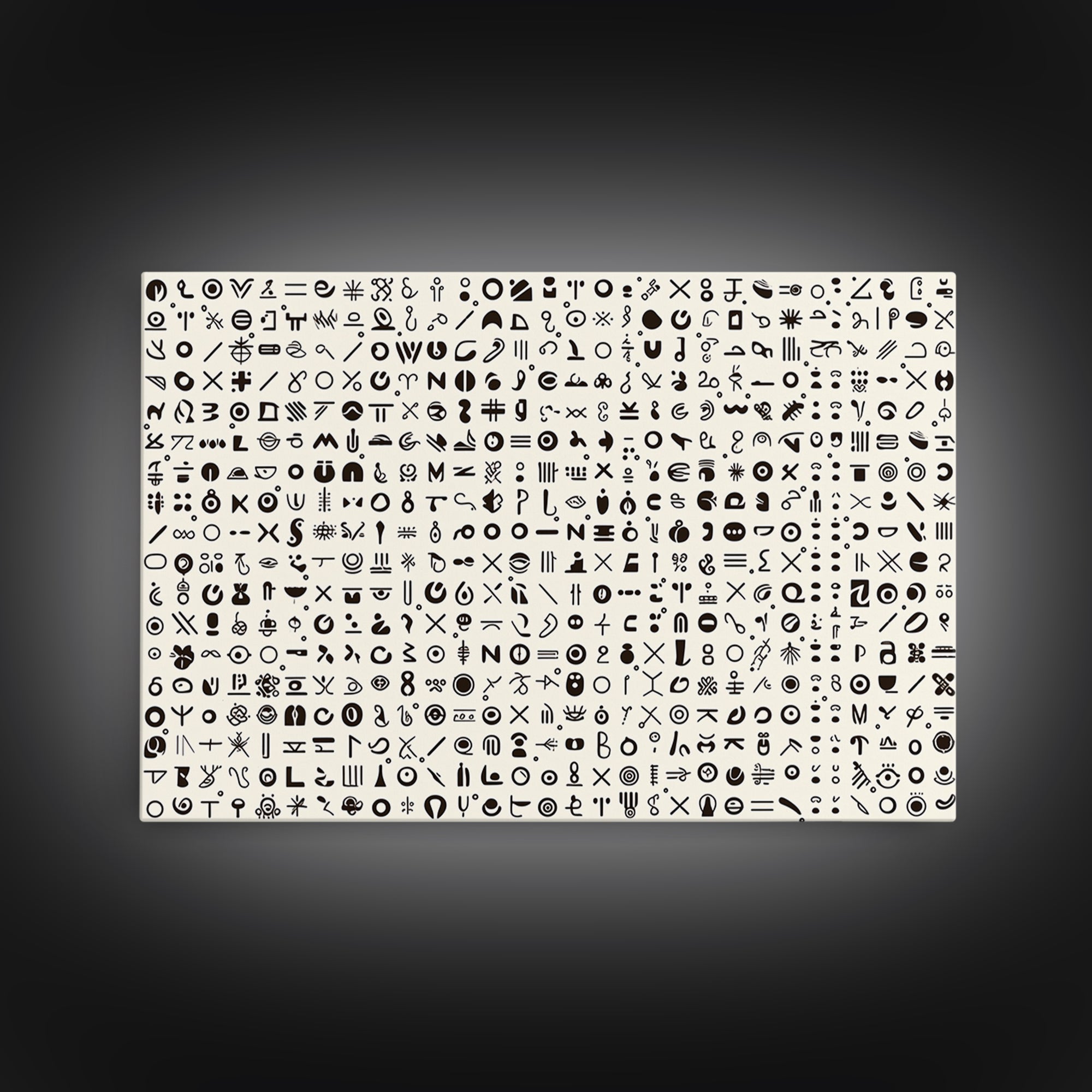 Adinkra Inspired Black Symbol Grid Wall Art, African Print Decor, Minimalist Tribal Pattern, Cultural Gallery Wall Art, Home Decor