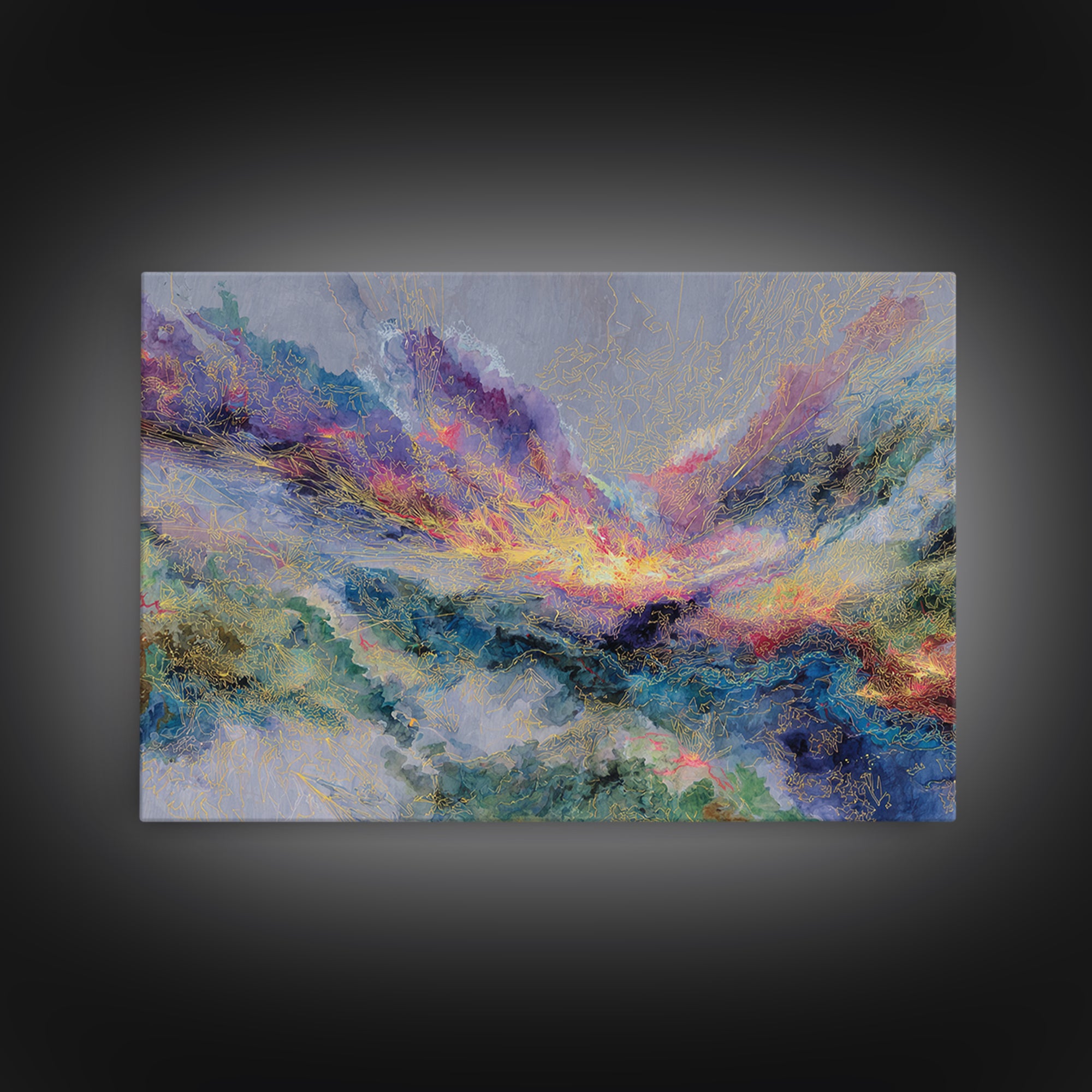 Colorful Abstract Mountain Light Canvas Print, African Art Abstract, Modern Wall Art, Luxury Home Decor, Textured Painting