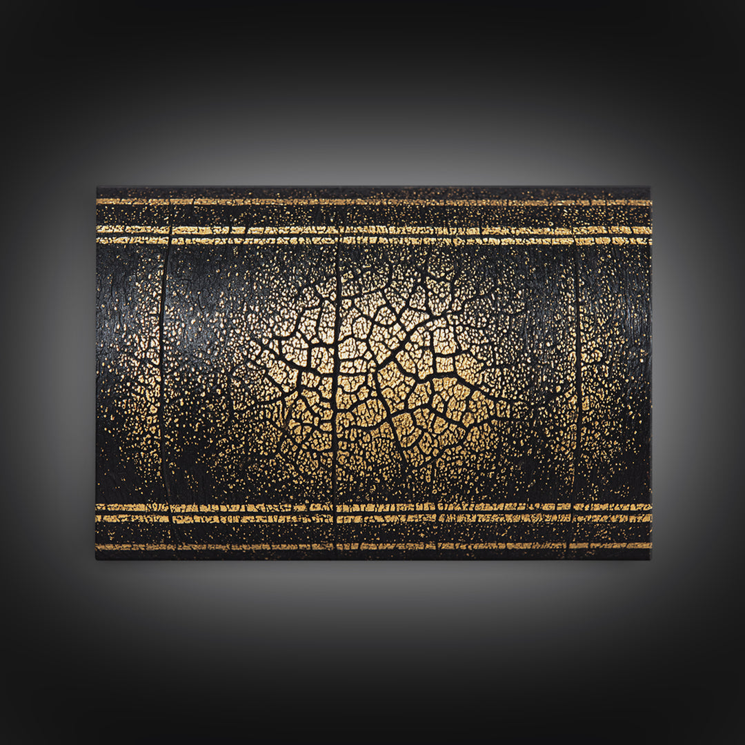 Black Gold Cracked Texture Canvas Print, African Abstract Art, Luxury Earth Tone Wall Decor, Modern Home Decor Gift For Him